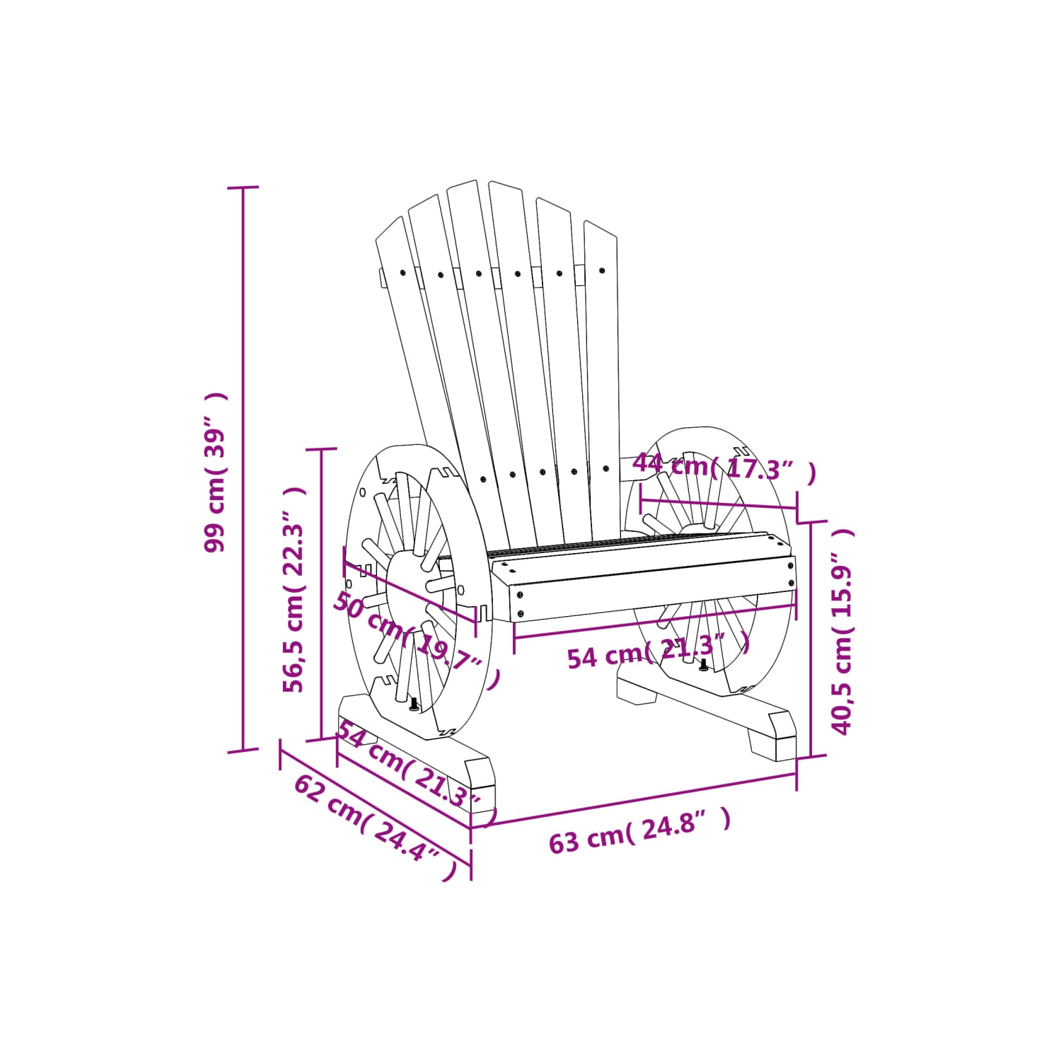 vidaXL Garden Adirondack Chairs 2 pcs Solid Wood Fir