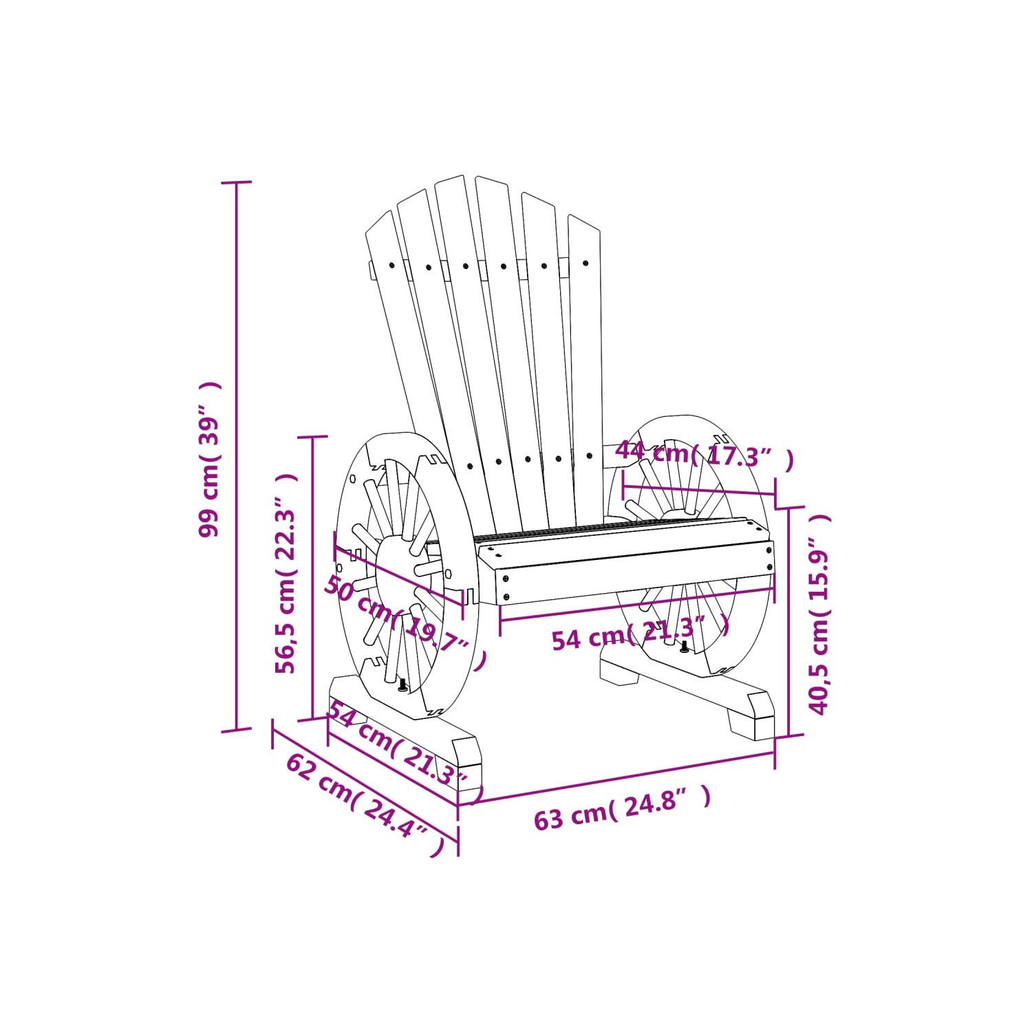 vidaXL Garden Adirondack Chair Solid Wood Fir