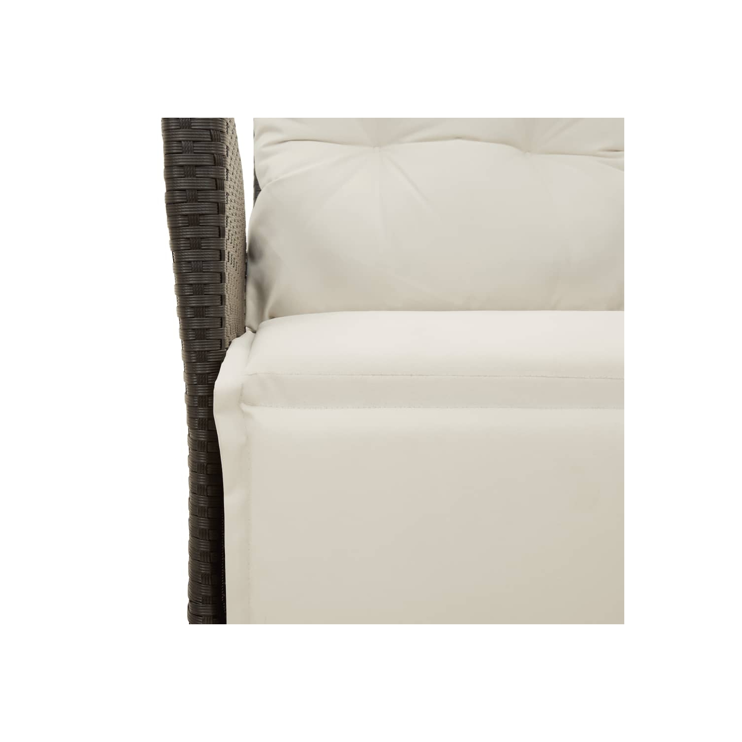 Fauteuil de jardin inclinable avec repose-pieds en poly rotin noir vidaXL