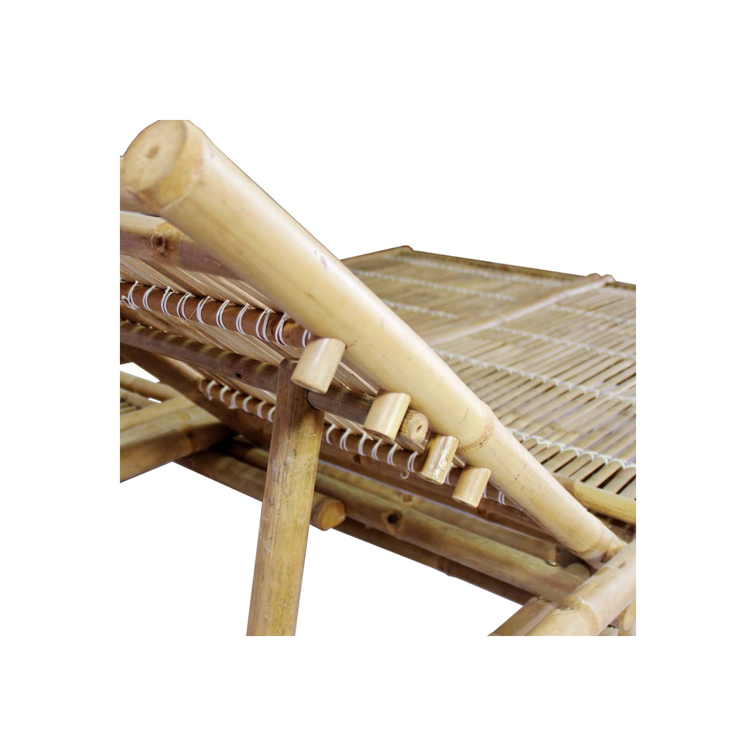 vidaXL 2-Person Sun Lounger with Cushions Bamboo