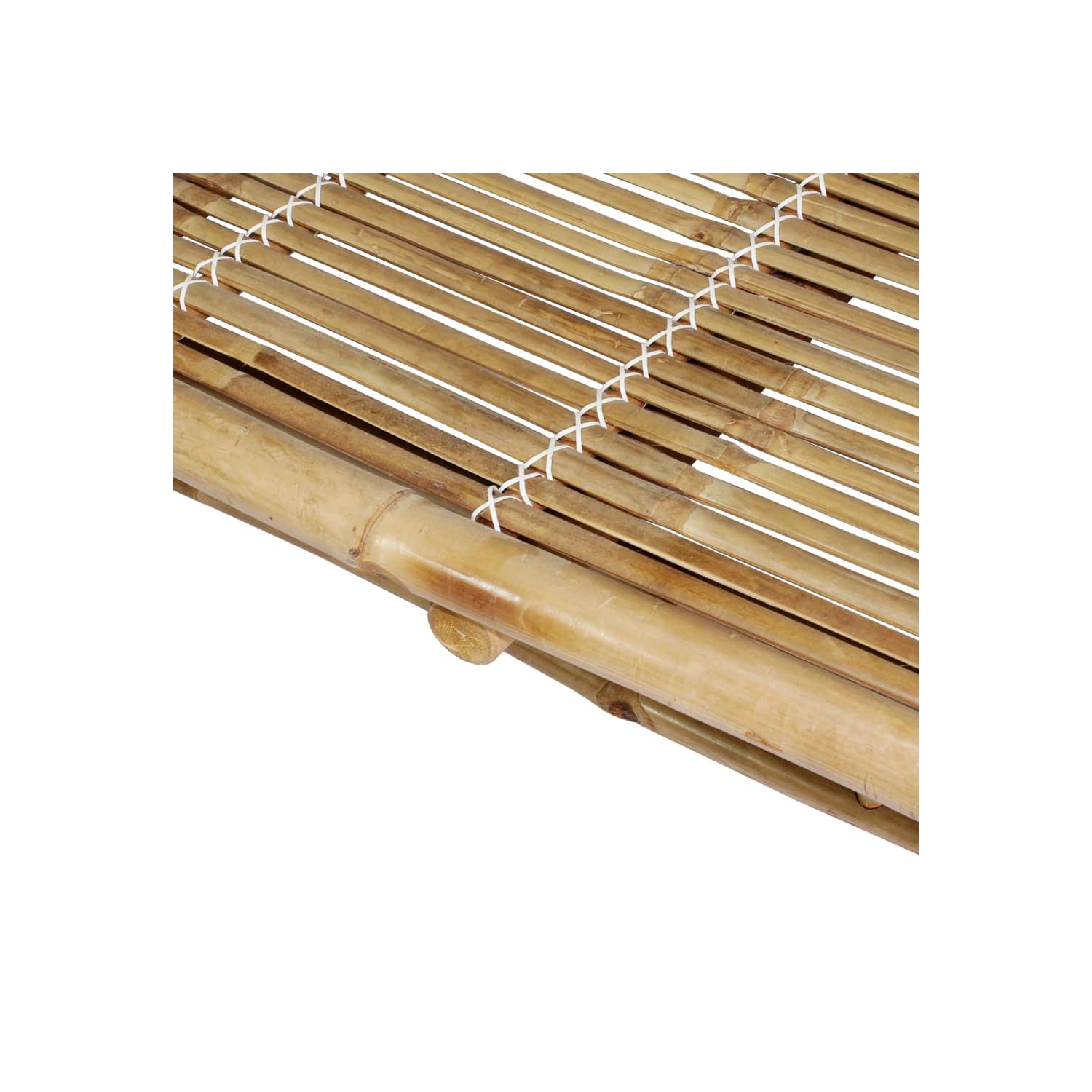 vidaXL 2-Person Sun Lounger with Cushions Bamboo