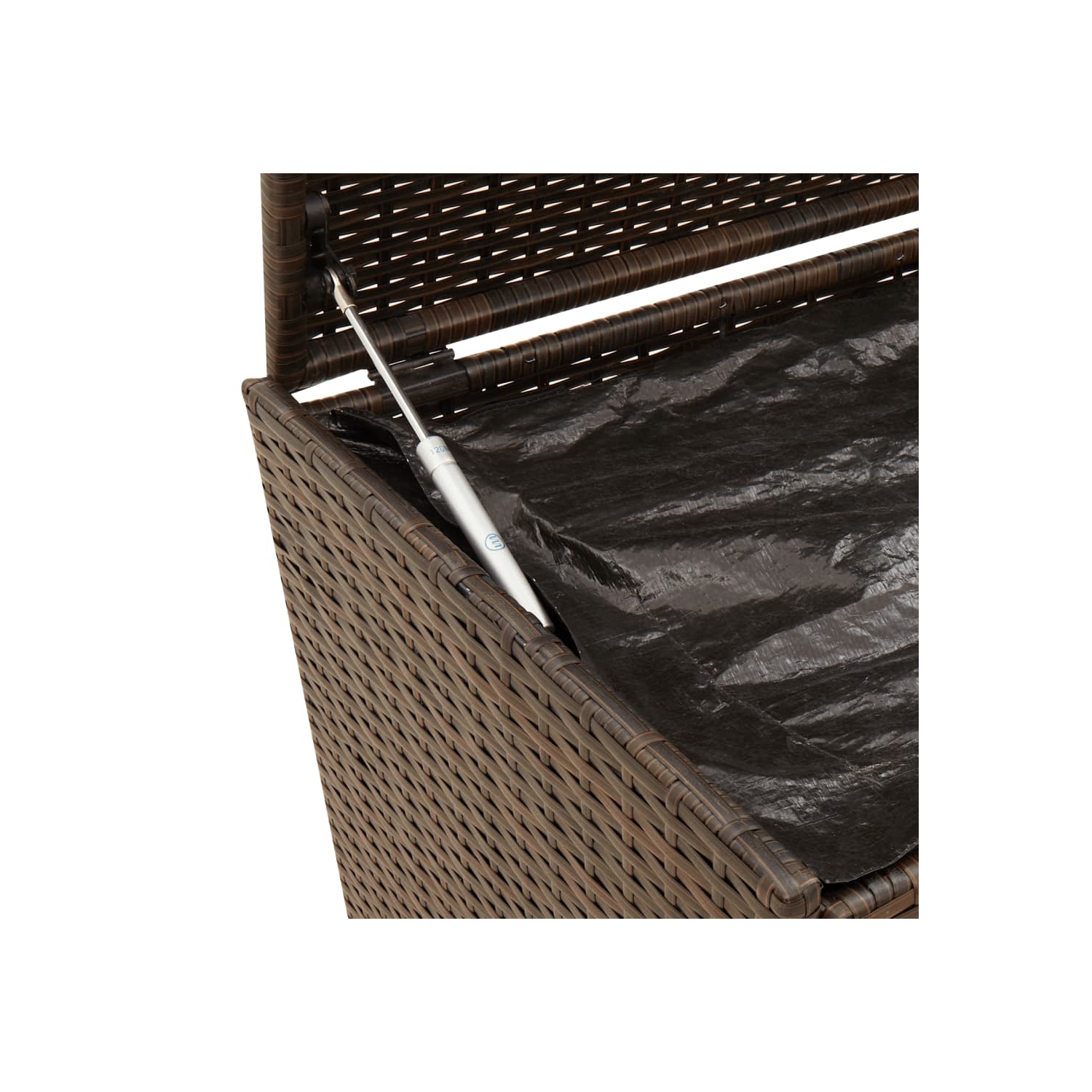 vidaXL Garden Storage Box Brown 283L Poly Rattan