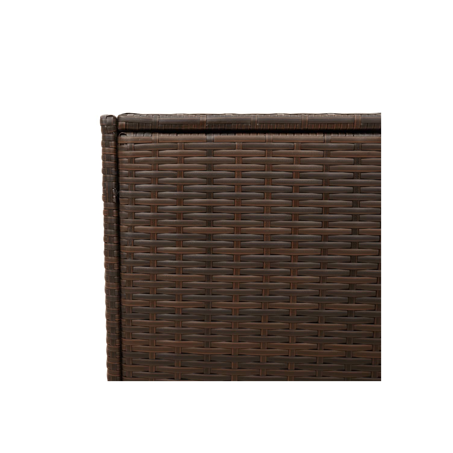 vidaXL Garden Storage Box Brown 283L Poly Rattan