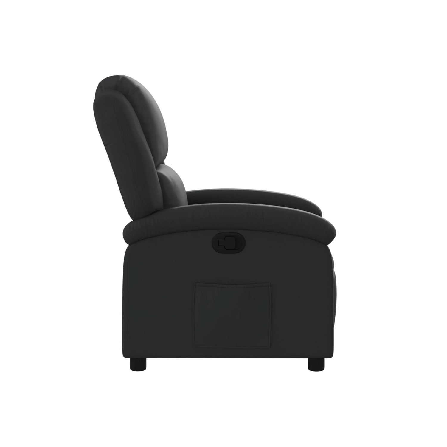 vidaXL Recliner Chair Black Real Leather