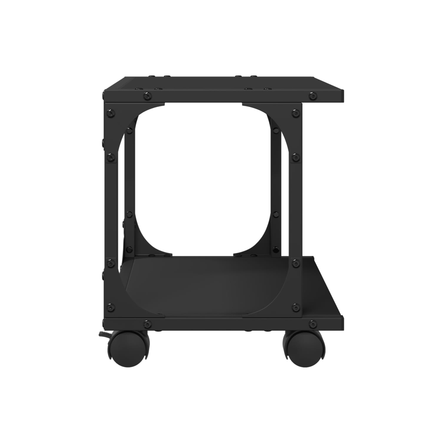 Meuble pour imprimante à 2 niveaux en bois d'ingénierie noir de 42 x 28 x 28 po de 33,5 cm