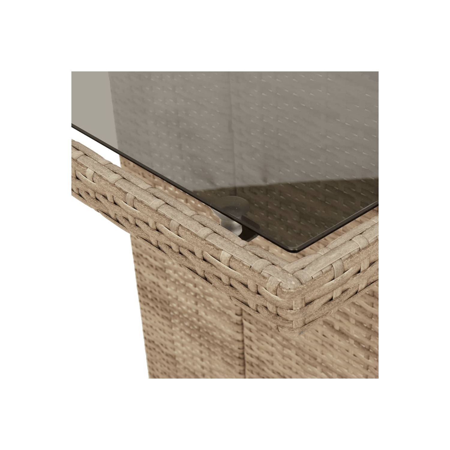 vidaXL 7 Piece Garden Dining Set with Cushions Beige Poly Rattan