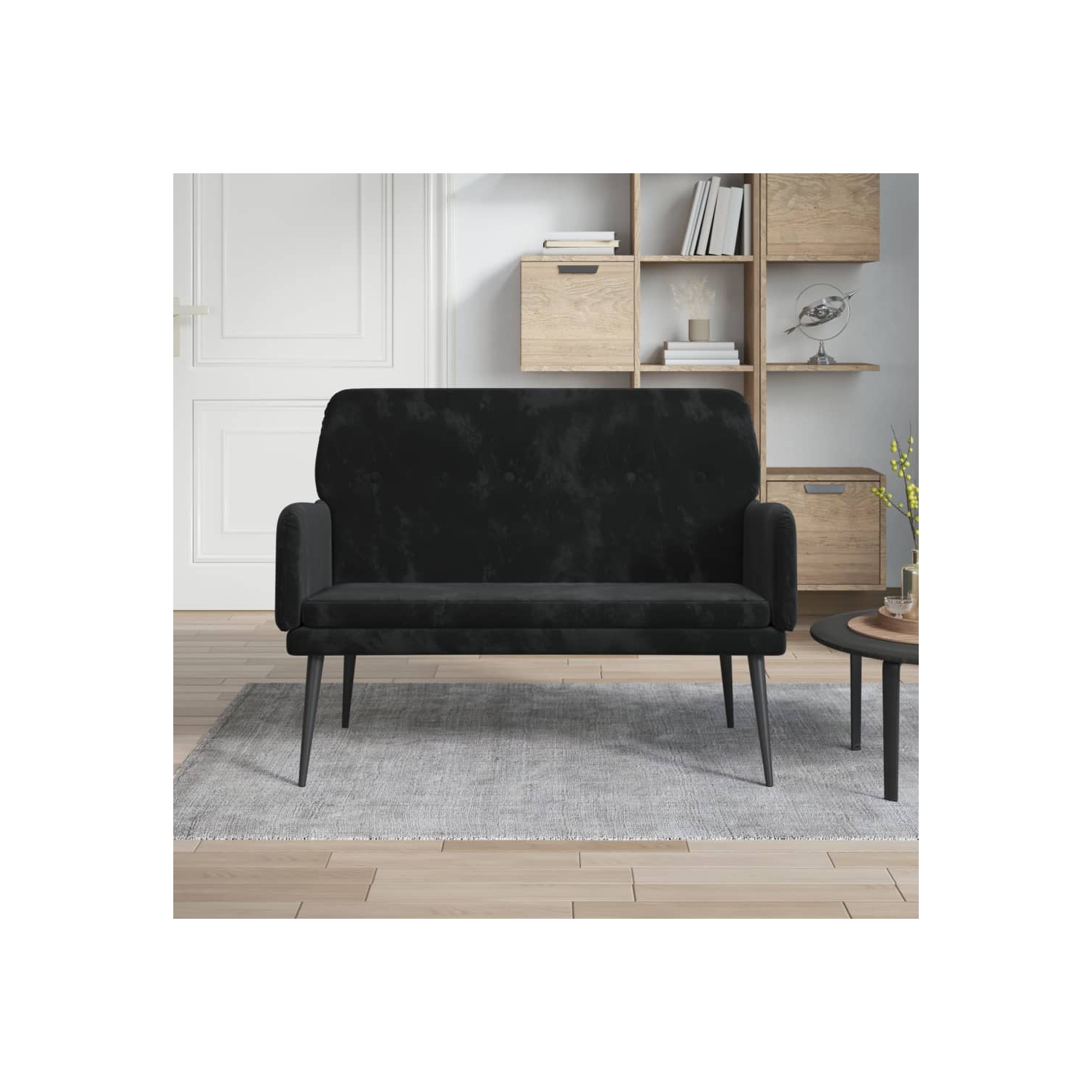 vidaXL Bench Black 108x79x79 cm Velvet
