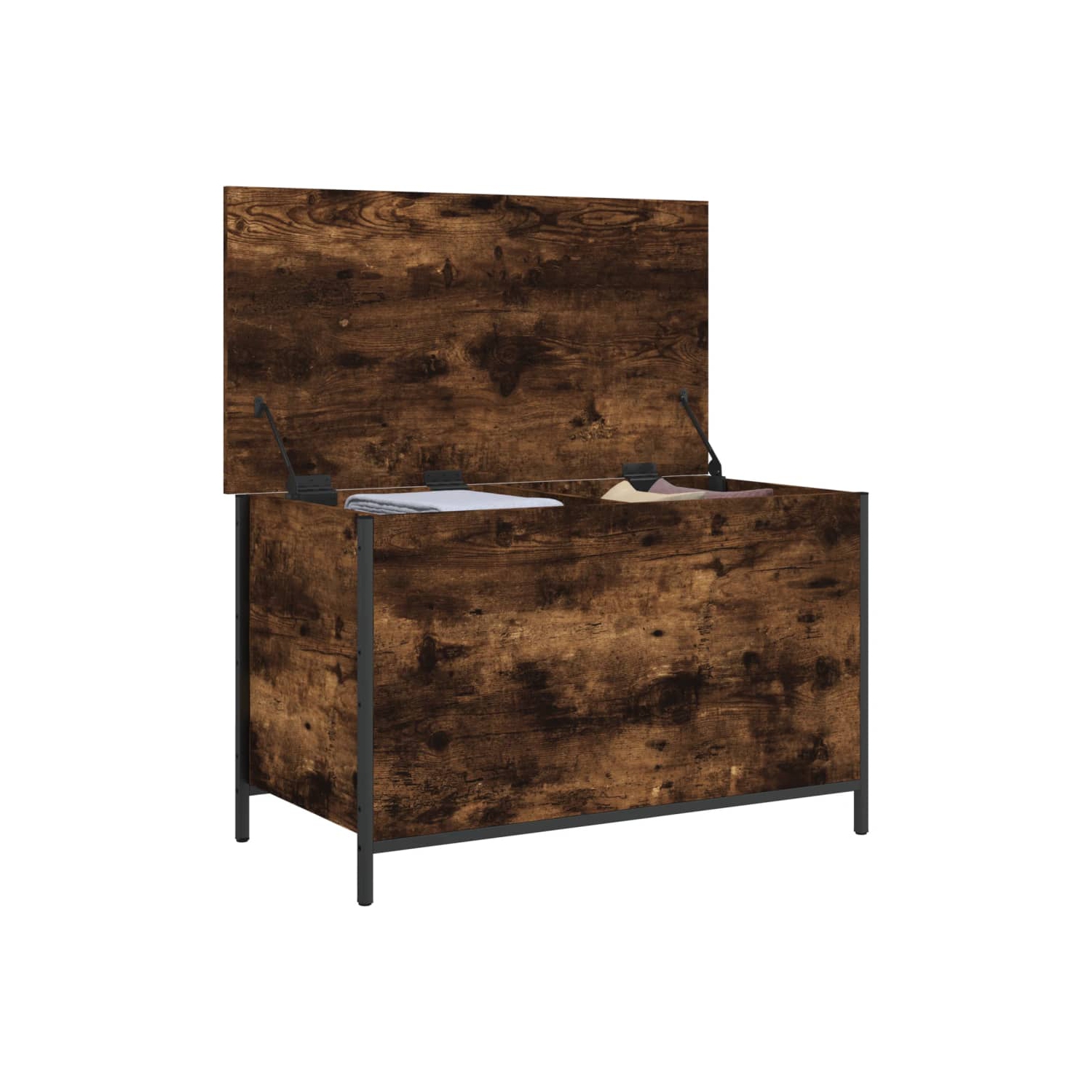 vidaXL Storage Bench Smoked Oak 80x42.5x50 cm Engineered Wood