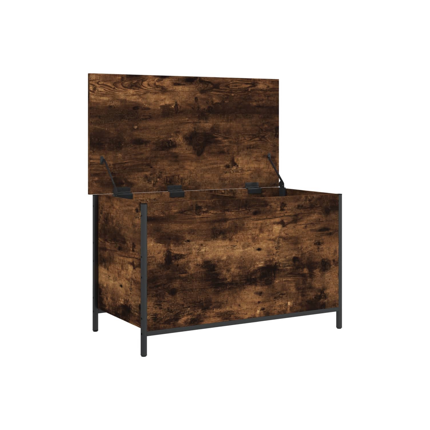 vidaXL Storage Bench Smoked Oak 80x42.5x50 cm Engineered Wood