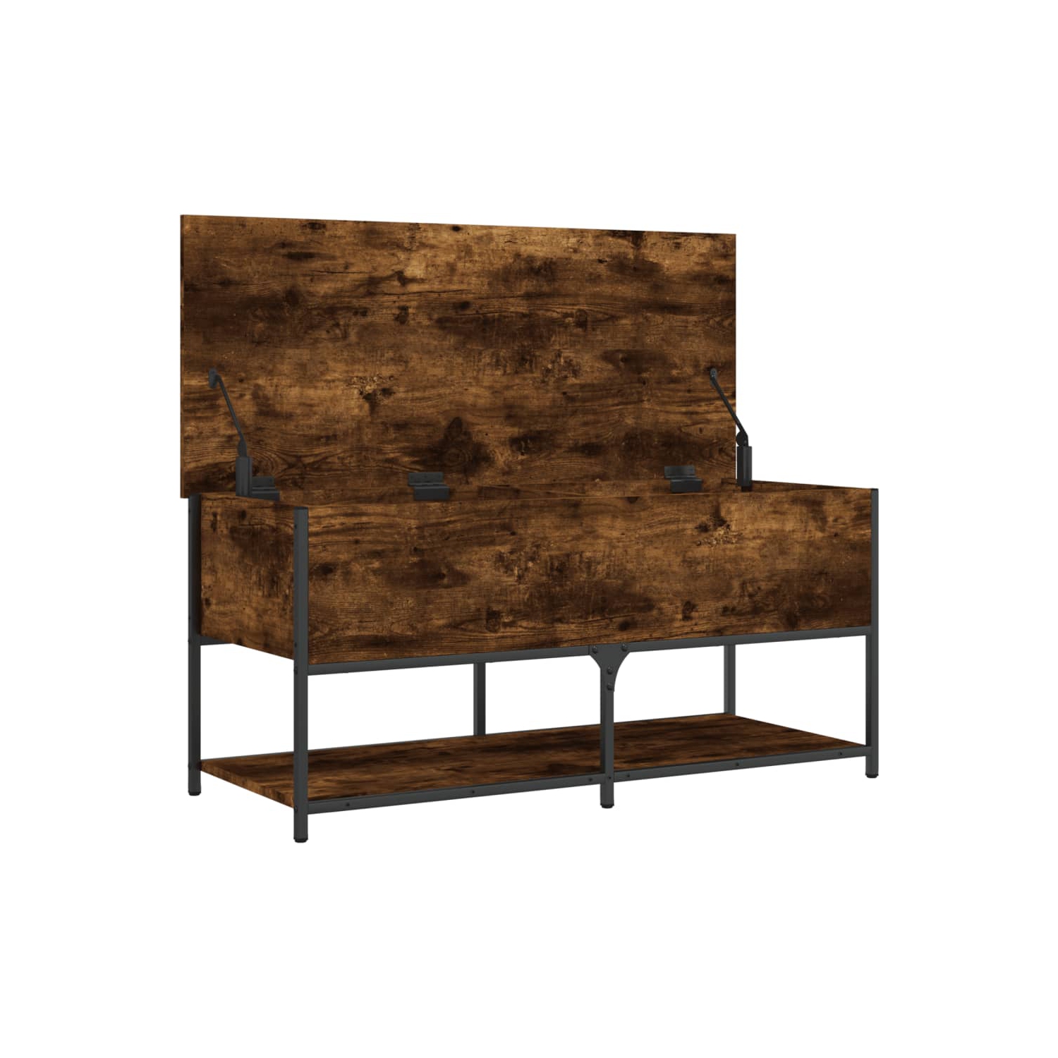 vidaXL Storage Bench Smoked Oak 100x42.5x47 cm Engineered Wood