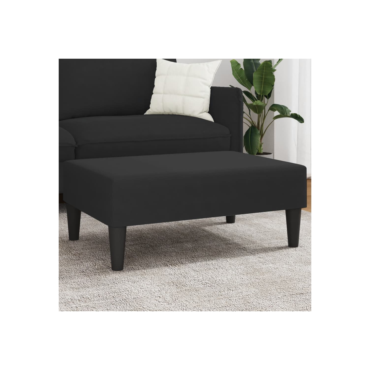 vidaXL Footstool Black 77x55x31 cm Velvet