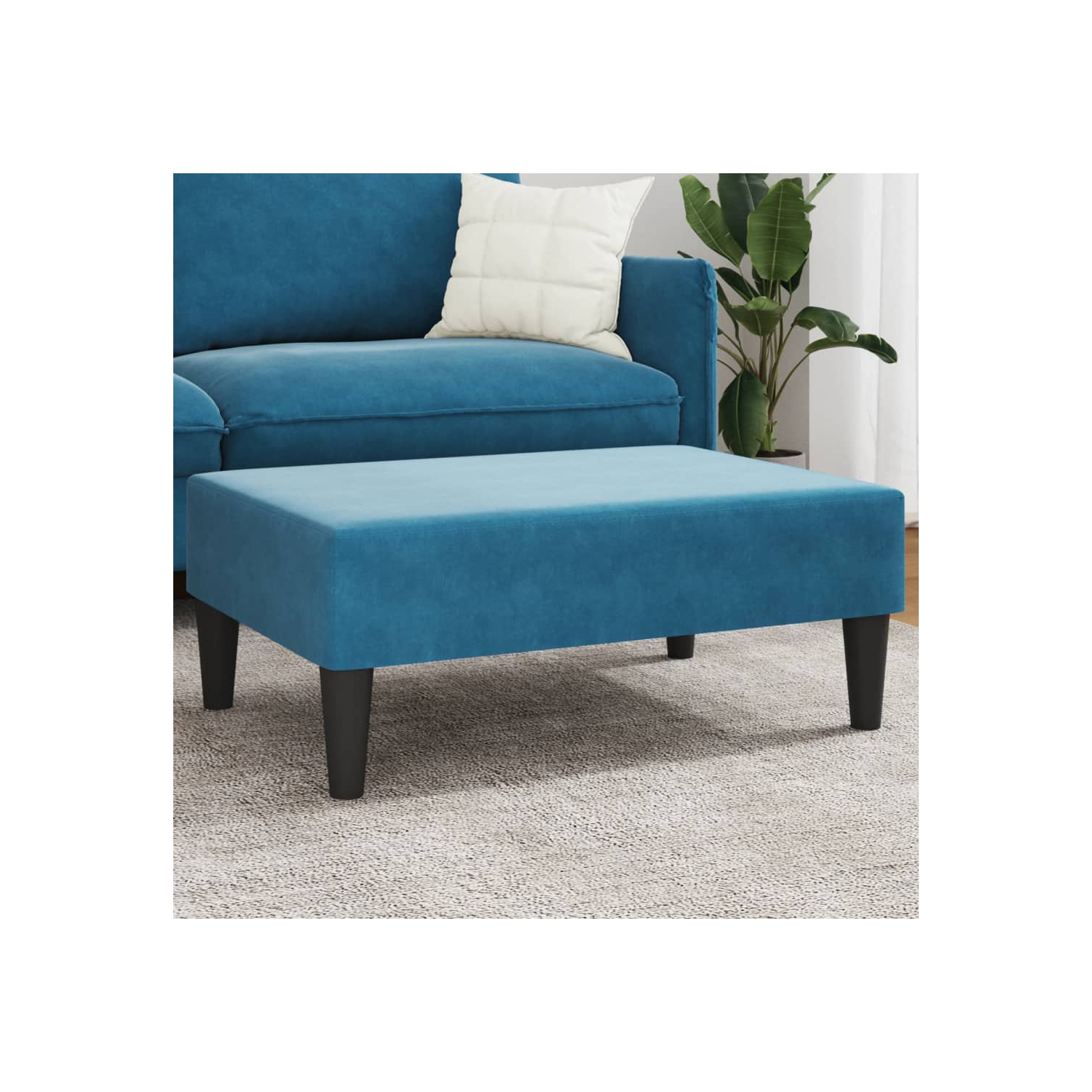 vidaXL Footstool Blue 77x55x31 cm Velvet