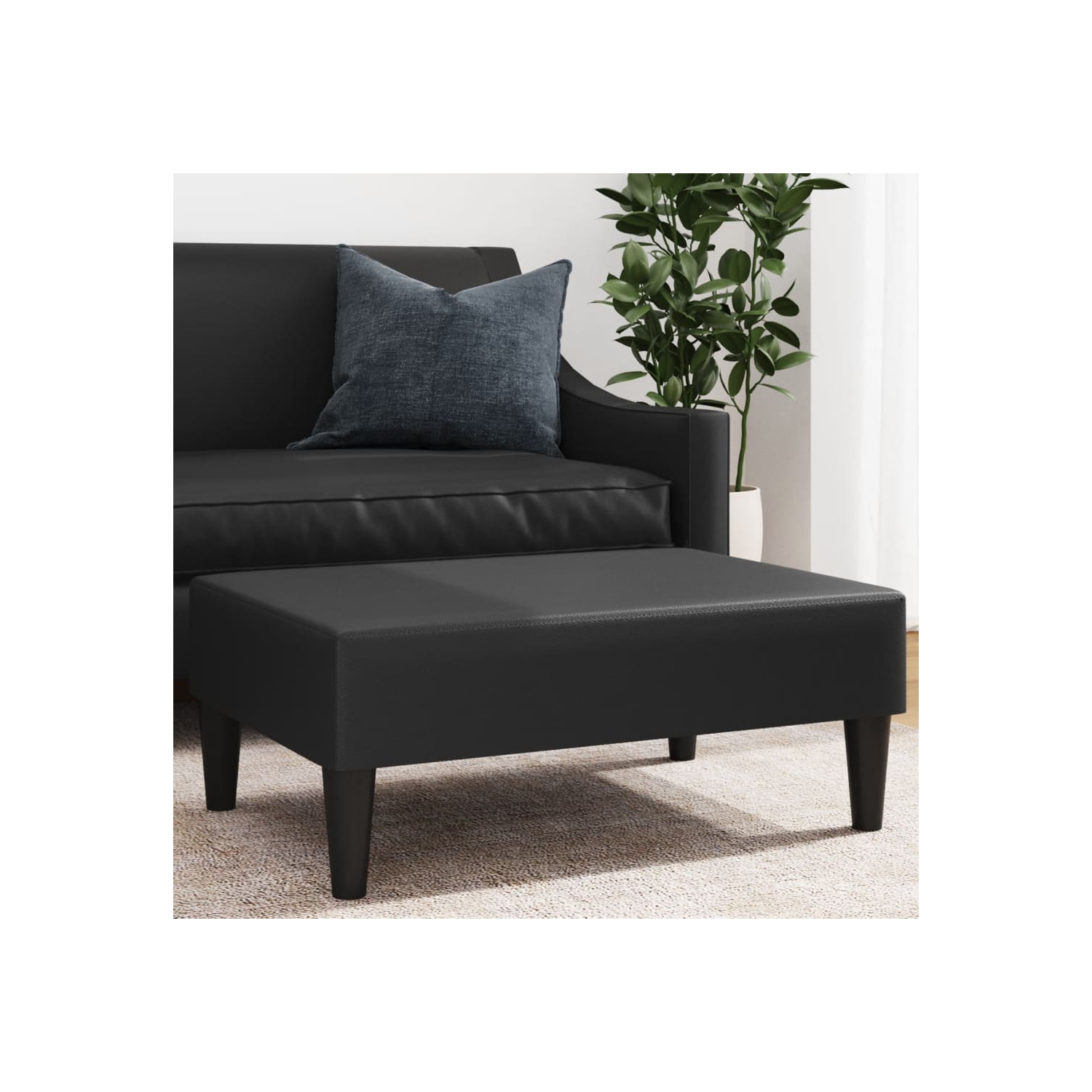 Tabouret en similicuir noir de la collection 31&nbsp;cm de vidaXL - 77 x 55 po