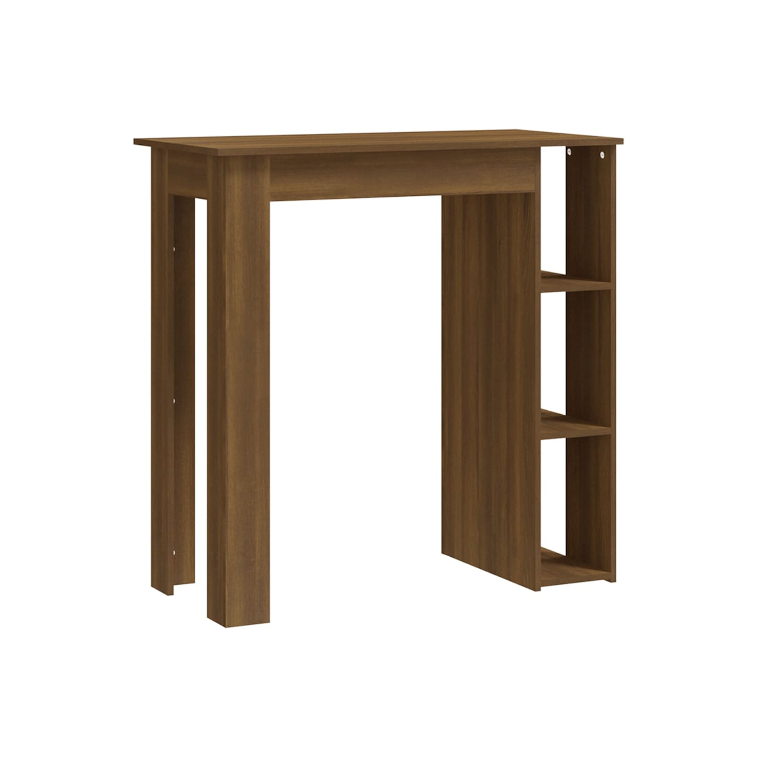 vidaXL Bar Table with Shelf Brown Oak 102x50x103.5 cm Engineered Wood