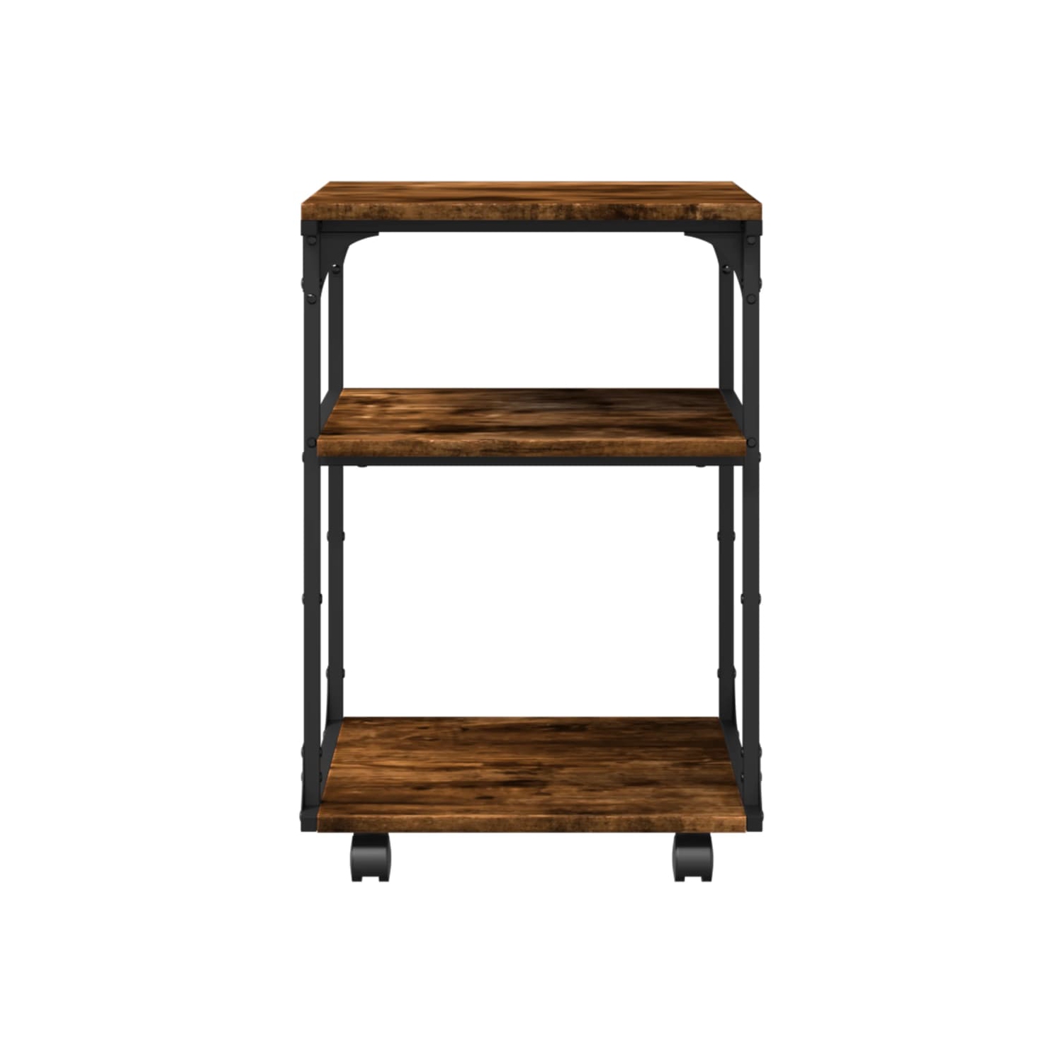 Meuble pour imprimante à 3 niveaux en chêne fumé 43 x 48 x 10 po en bois d'ingénierie de 64&nbsp;cm