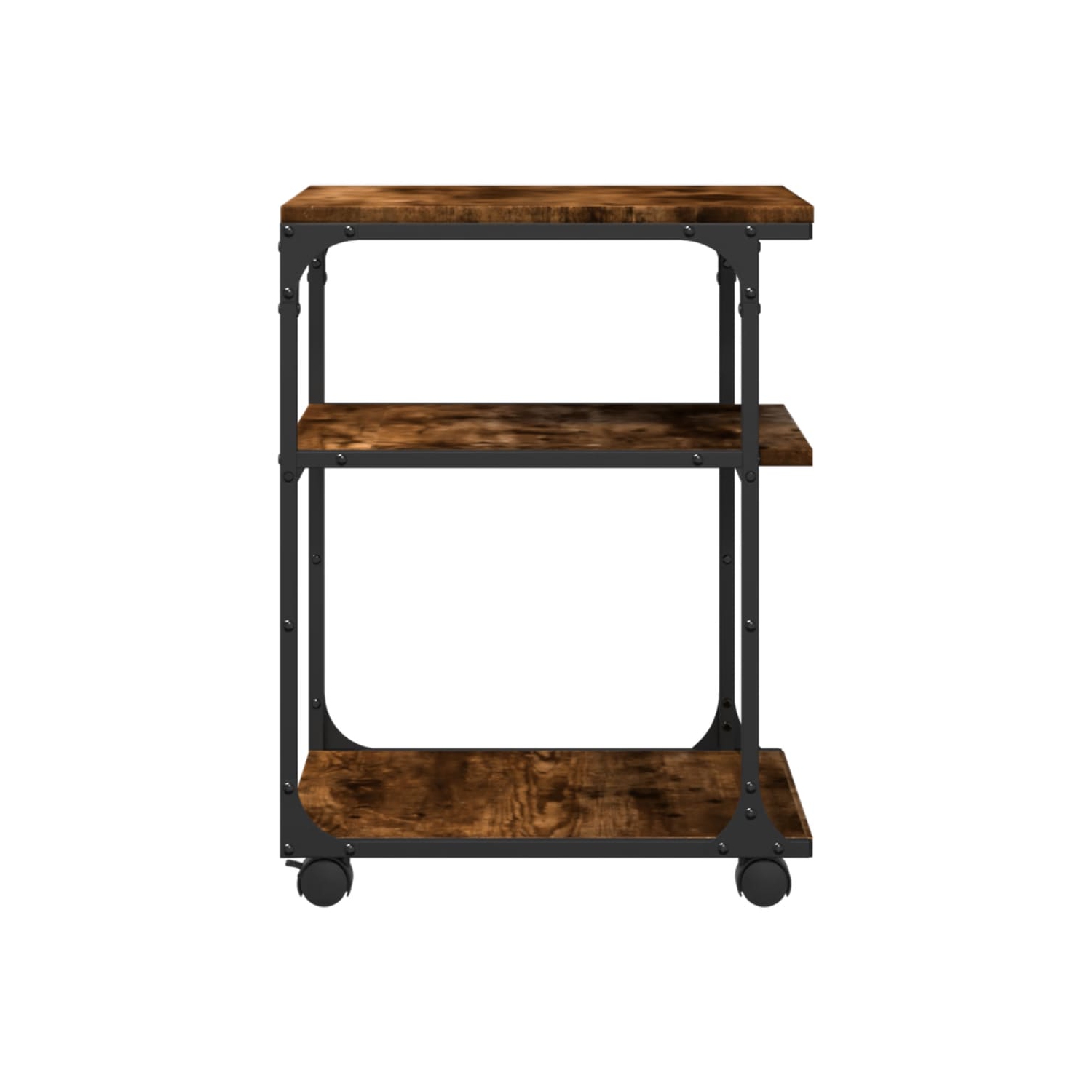 Meuble pour imprimante à 3 niveaux en chêne fumé 43 x 48 x 10 po en bois d'ingénierie de 64&nbsp;cm