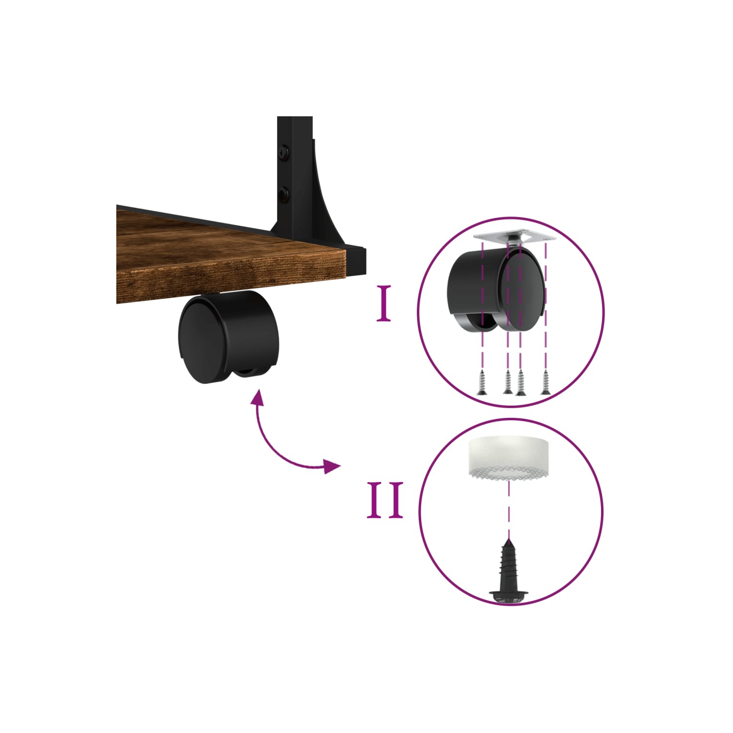 Meuble pour imprimante à 3 niveaux en chêne fumé 43 x 48 x 10 po en bois d'ingénierie de 64&nbsp;cm