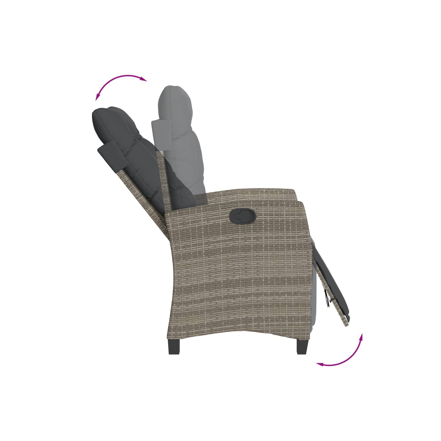 vidaXL 3 Piece Bistro Set with Cushions Grey Poly Rattan