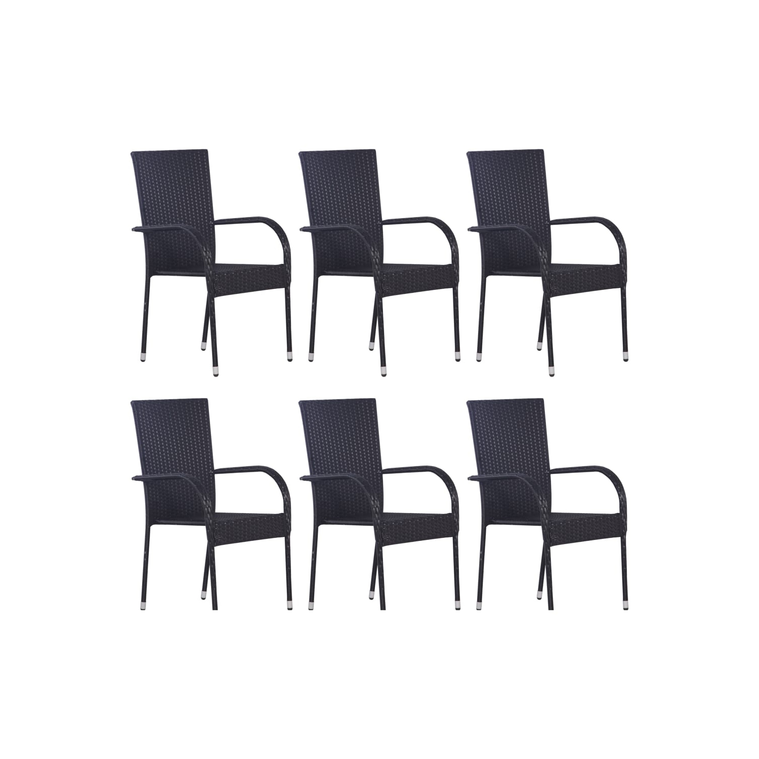 vidaXL 7 Piece Garden Dining Set Black