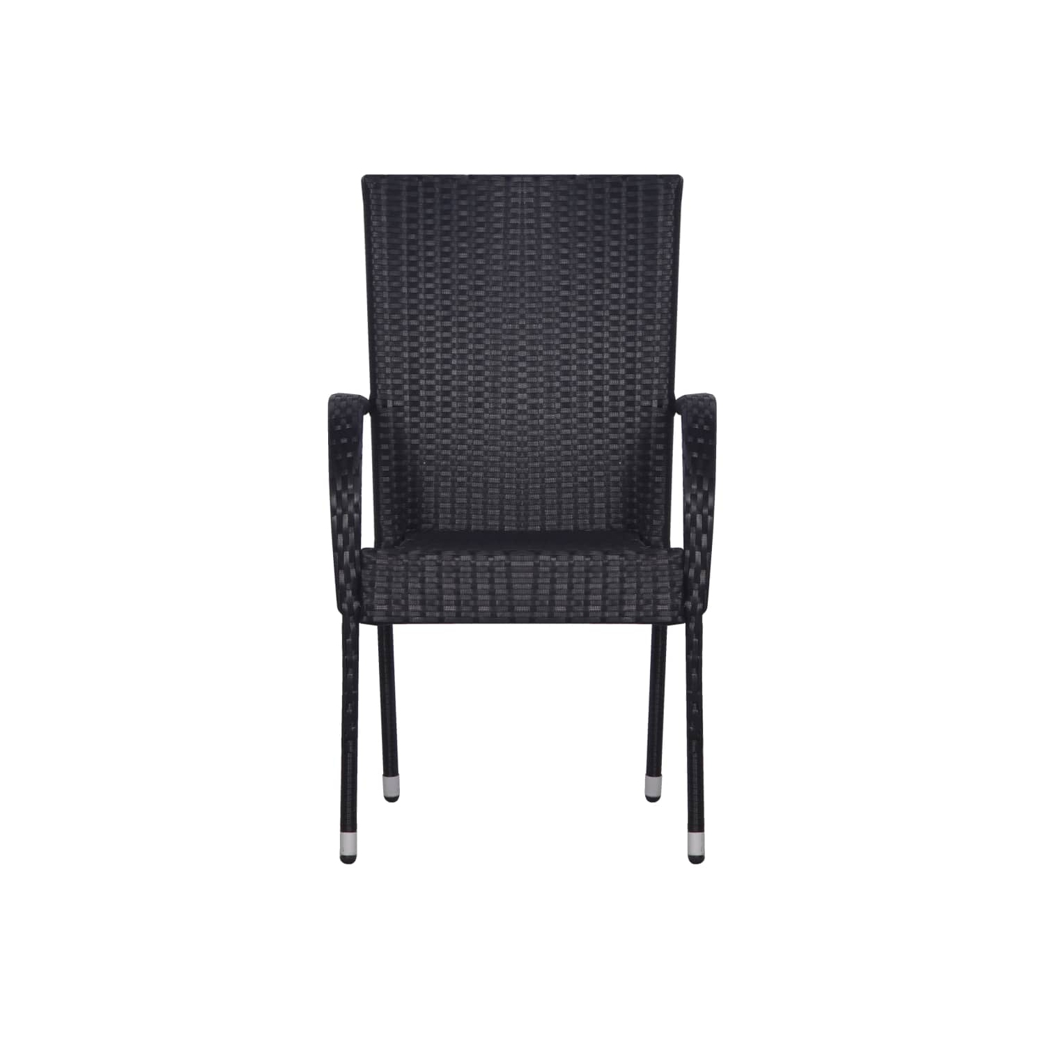 vidaXL 7 Piece Garden Dining Set Black