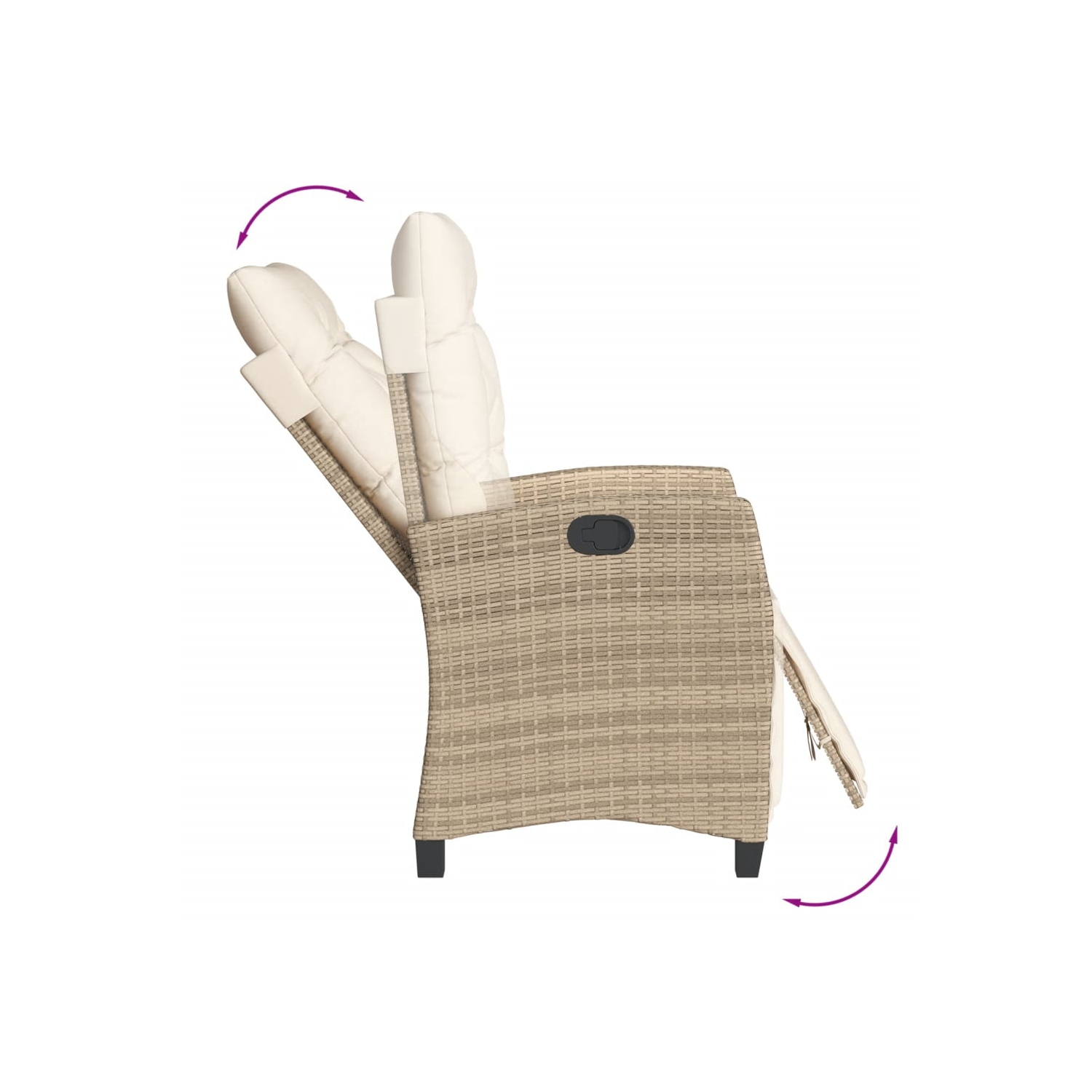 vidaXL 3 Piece Bistro Set with Cushions Beige Poly Rattan