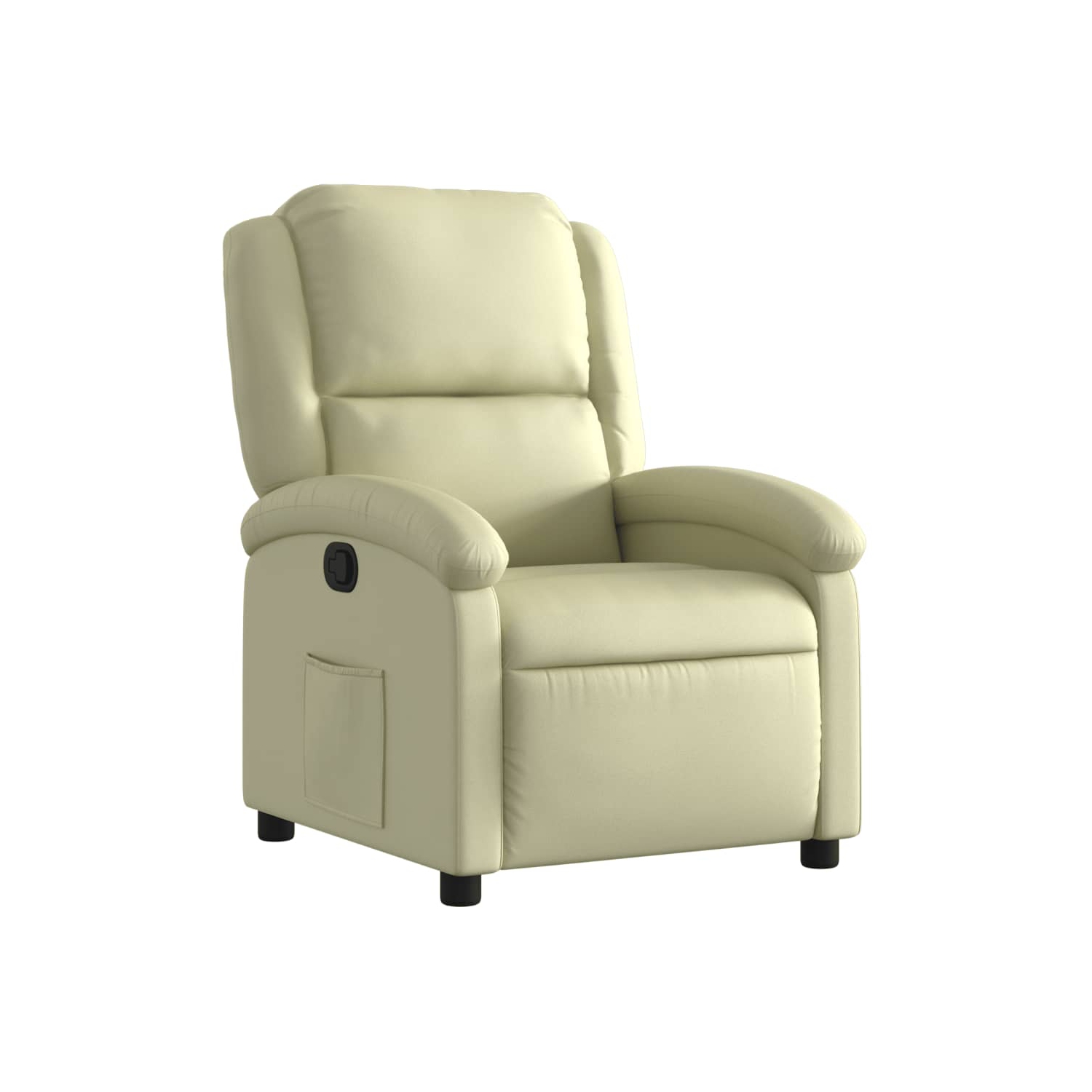 vidaXL Recliner Chair Cream Real Leather