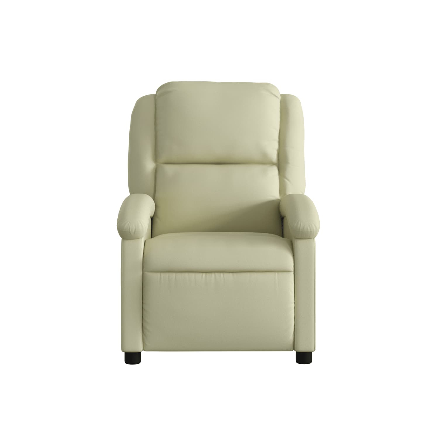 vidaXL Recliner Chair Cream Real Leather