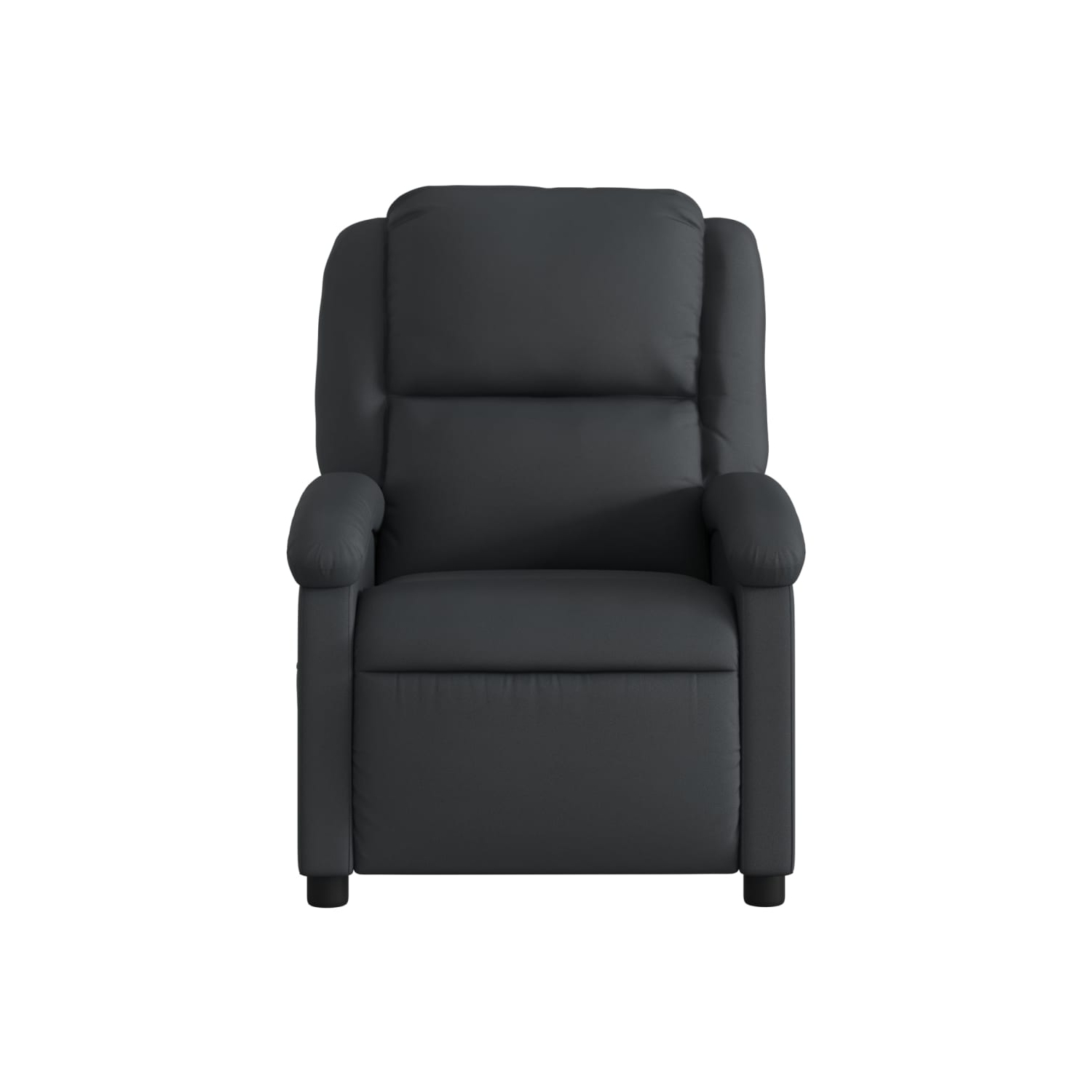 vidaXL Recliner Chair Black Real Leather