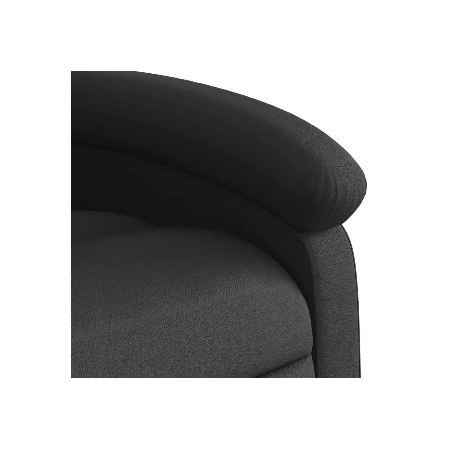 vidaXL Recliner Chair Black Real Leather