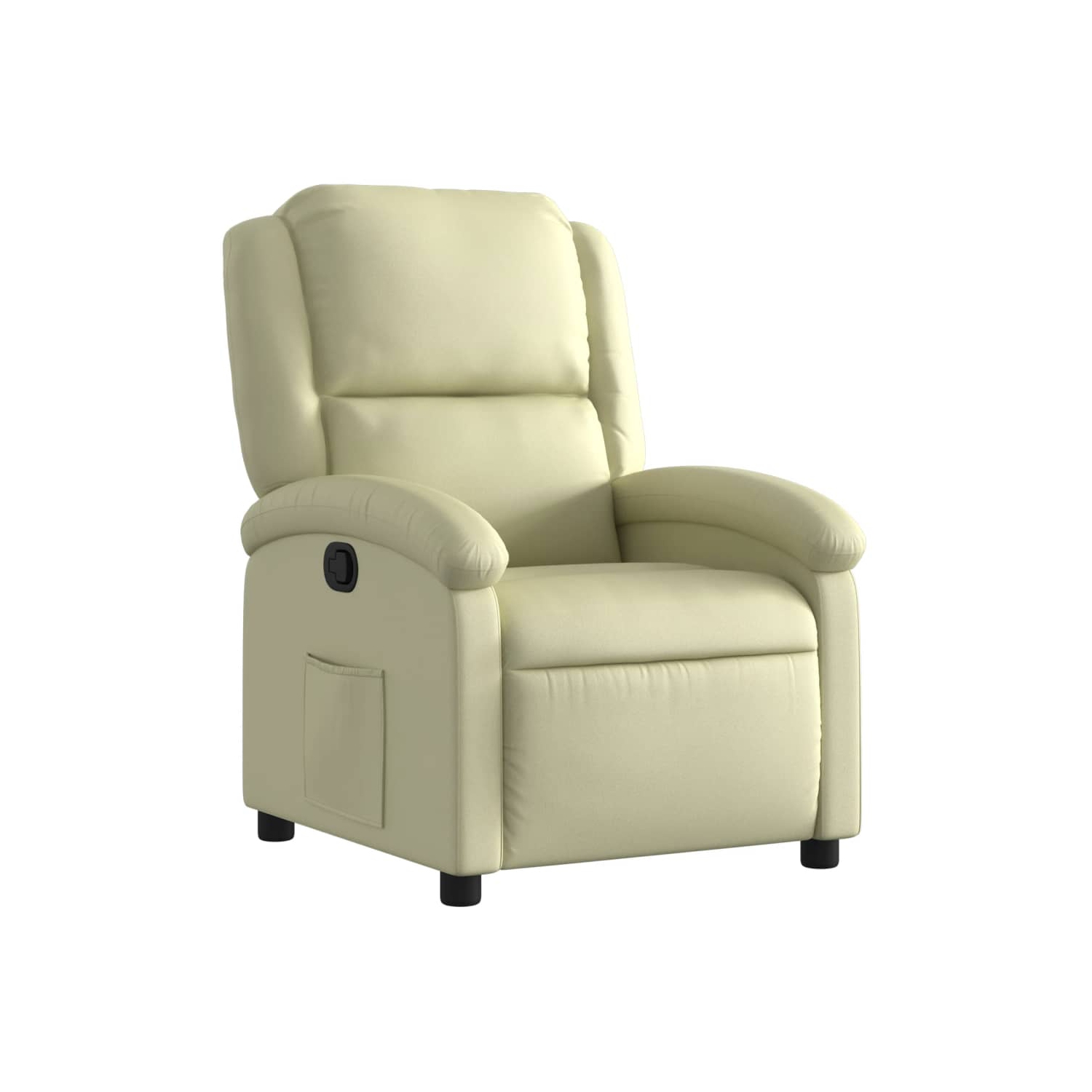 vidaXL Recliner Chair Cream Real Leather