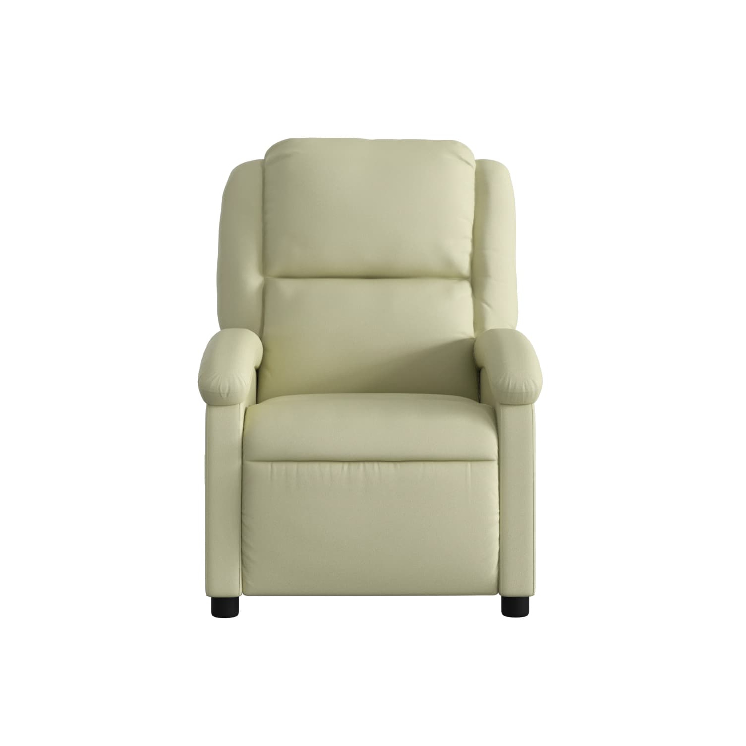 vidaXL Recliner Chair Cream Real Leather