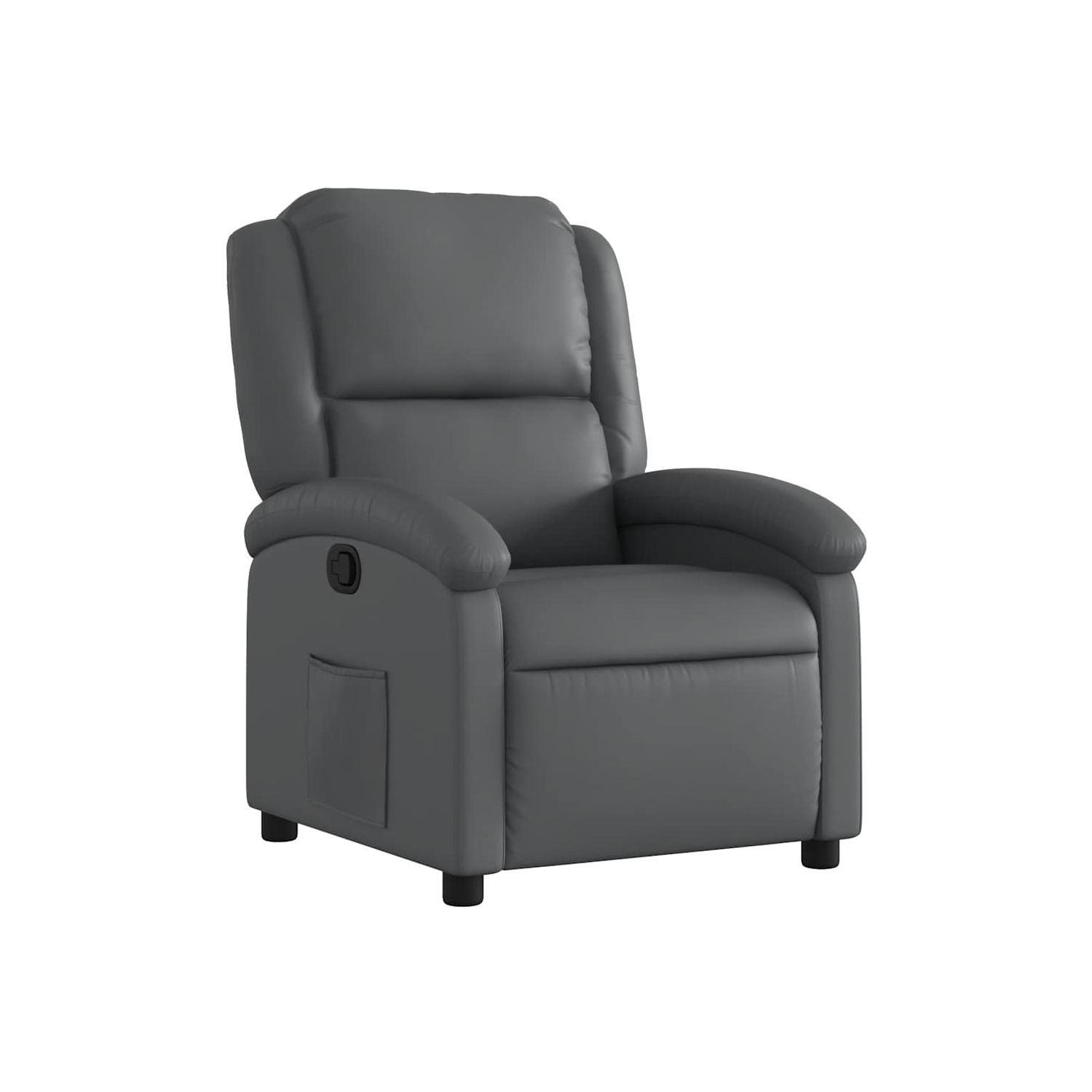 vidaXL Manual Recliner Chair, Adjustable Backrest/ Footrest, Gray Leather Reclining Sofa