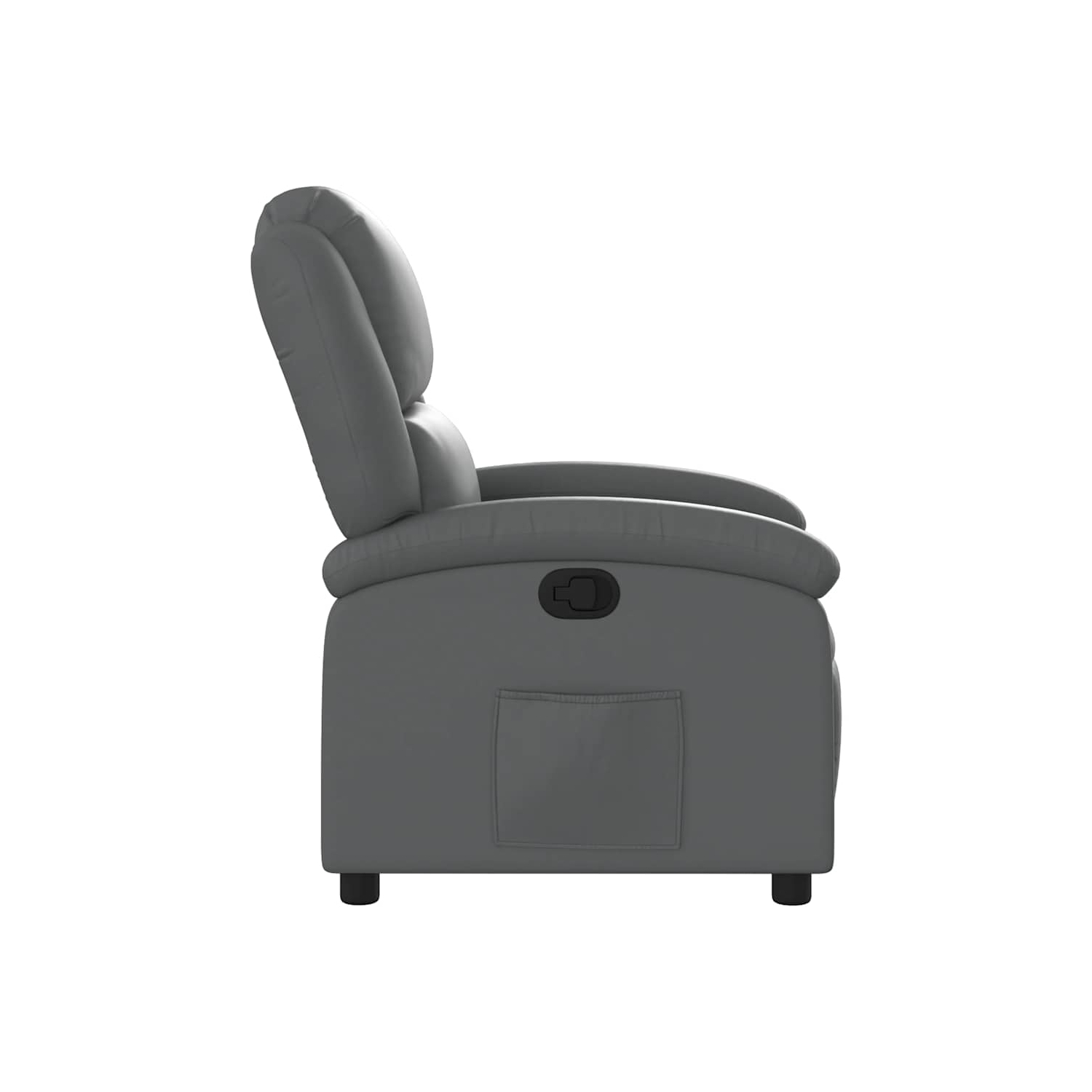 vidaXL Manual Recliner Chair, Adjustable Backrest/ Footrest, Gray Leather Reclining Sofa