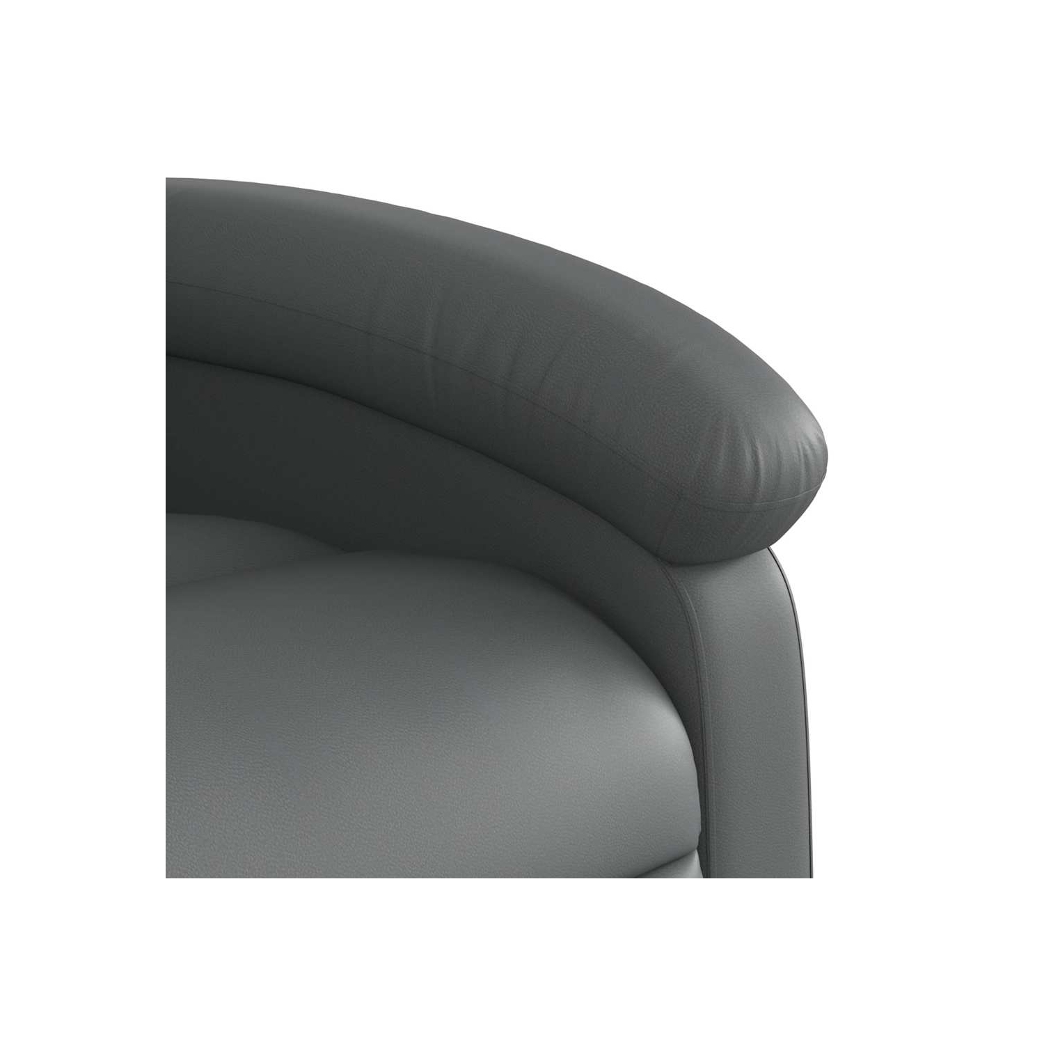 vidaXL Manual Recliner Chair, Adjustable Backrest/ Footrest, Gray Leather Reclining Sofa