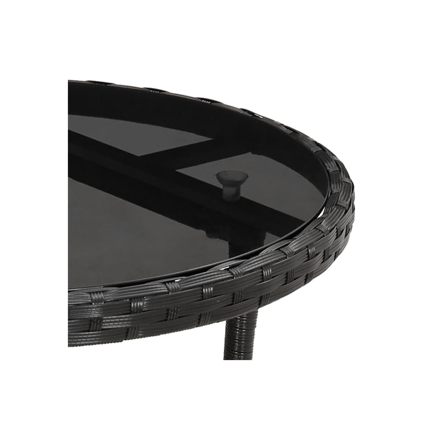 vidaXL 3 Piece Garden Bistro Set with Cushions Black Poly Rattan