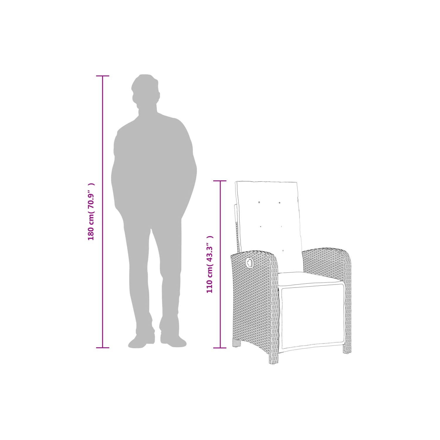 vidaXL 3 Piece Bistro Set with Cushions Black Poly Rattan