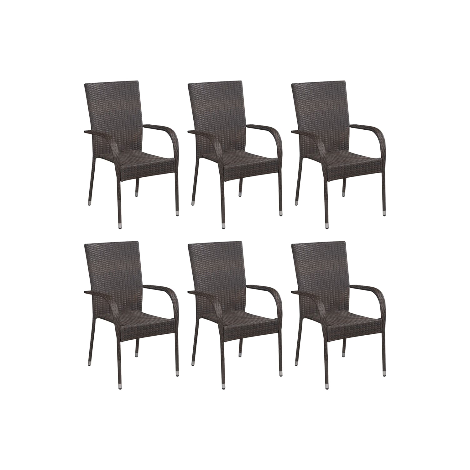vidaXL 7 Piece Garden Dining Set Brown