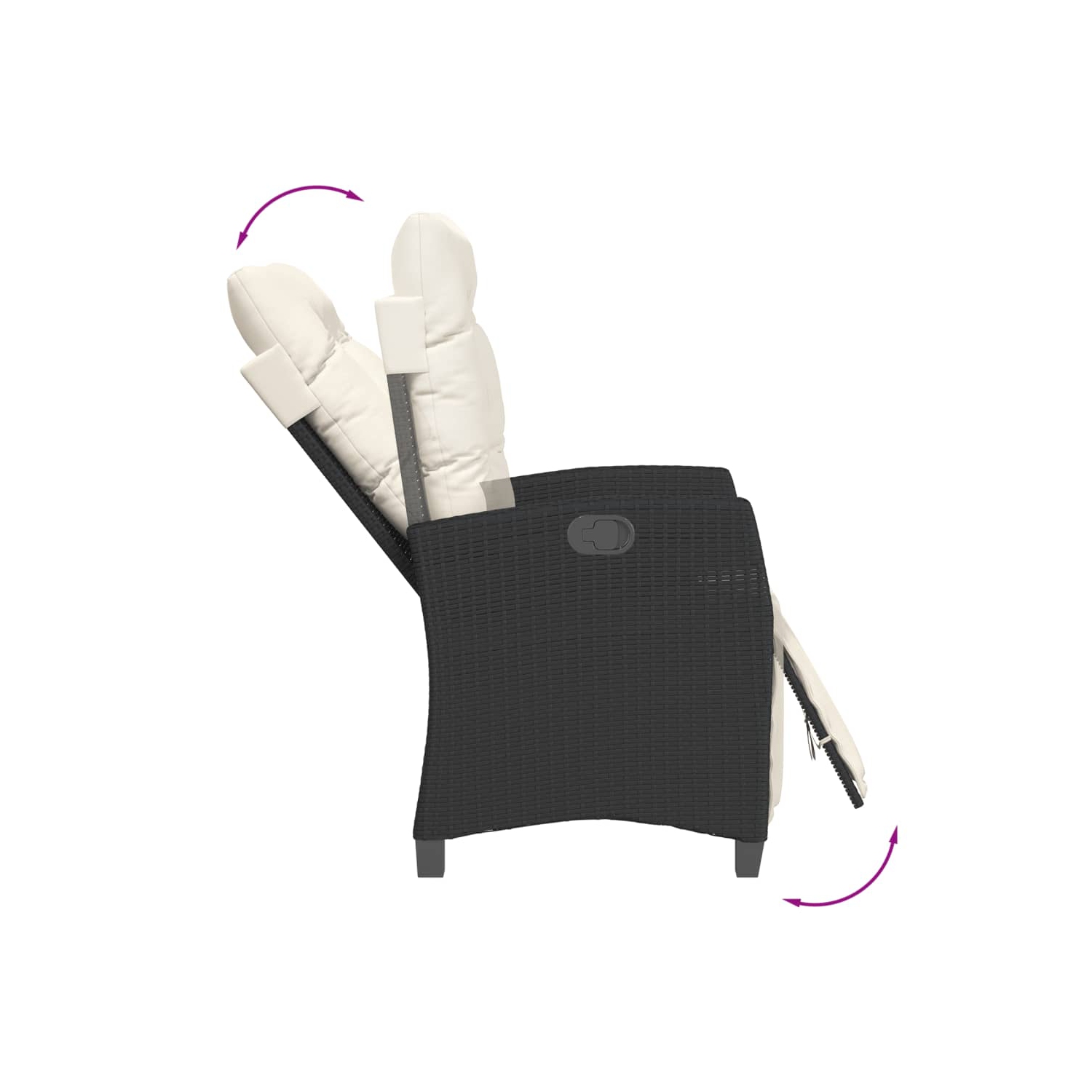 vidaXL 3 Piece Bistro Set with Cushions Black Poly Rattan