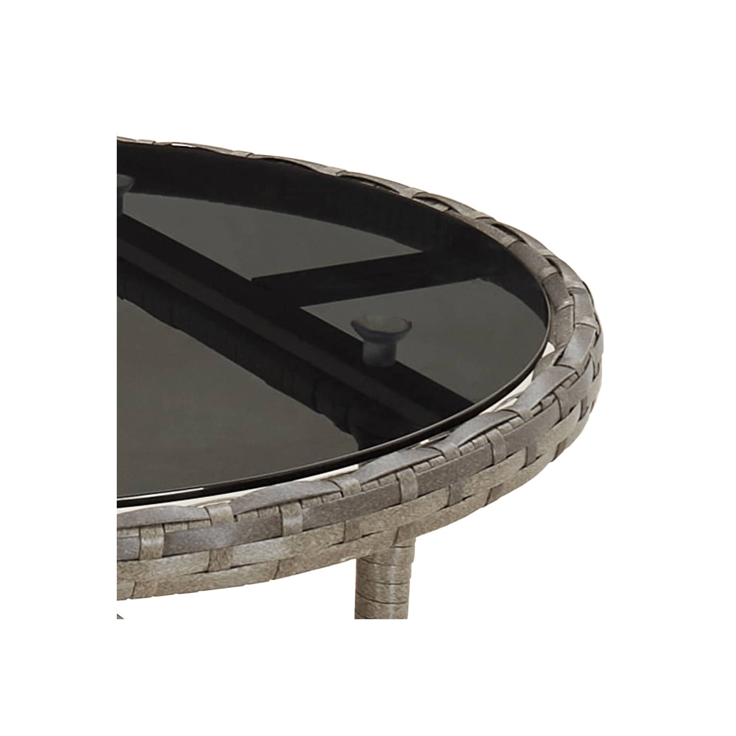 vidaXL 3 Piece Garden Bistro Set with Cushions Black Poly Rattan