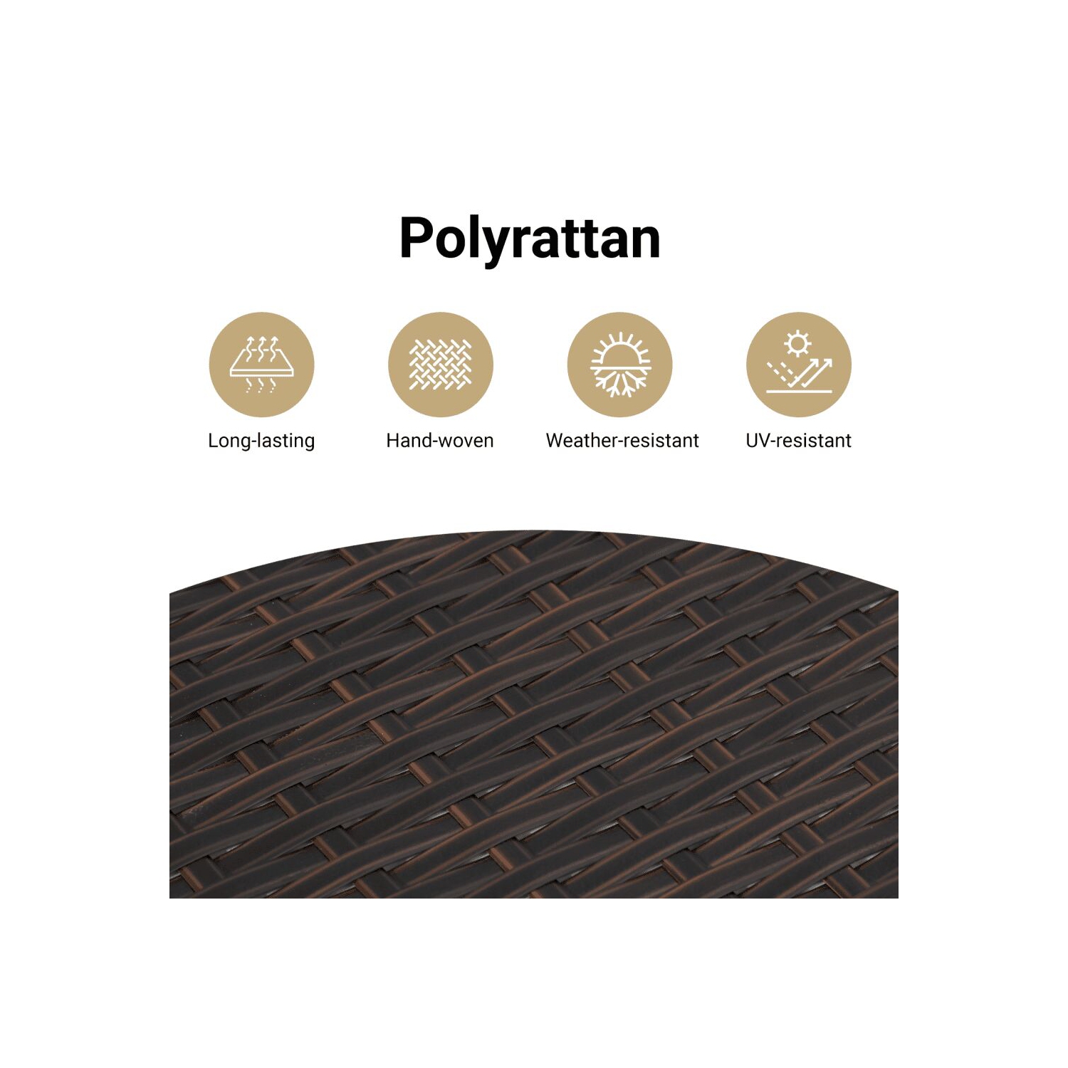 vidaXL 3 Piece Bistro Set with Cushions Brown Poly Rattan