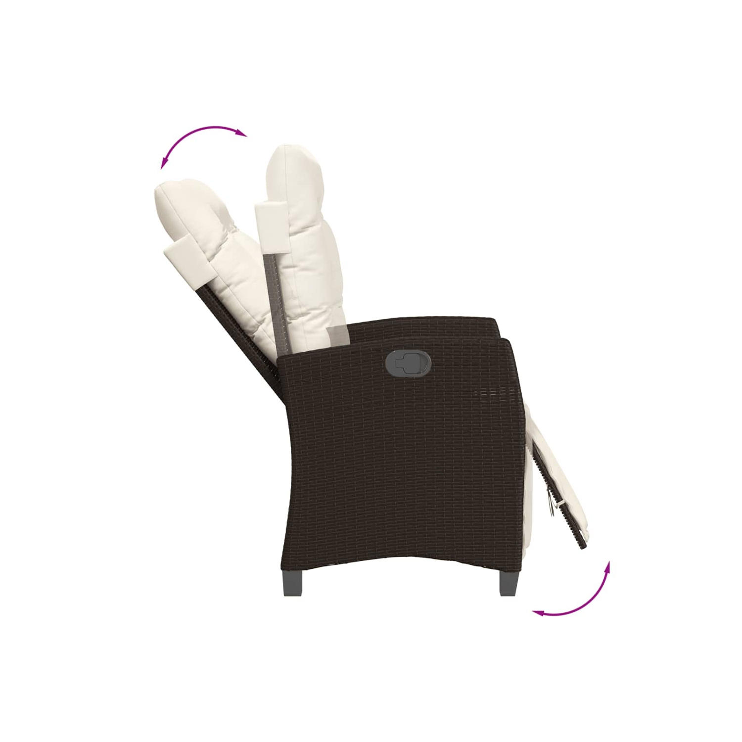 vidaXL 3 Piece Bistro Set with Cushions Brown Poly Rattan