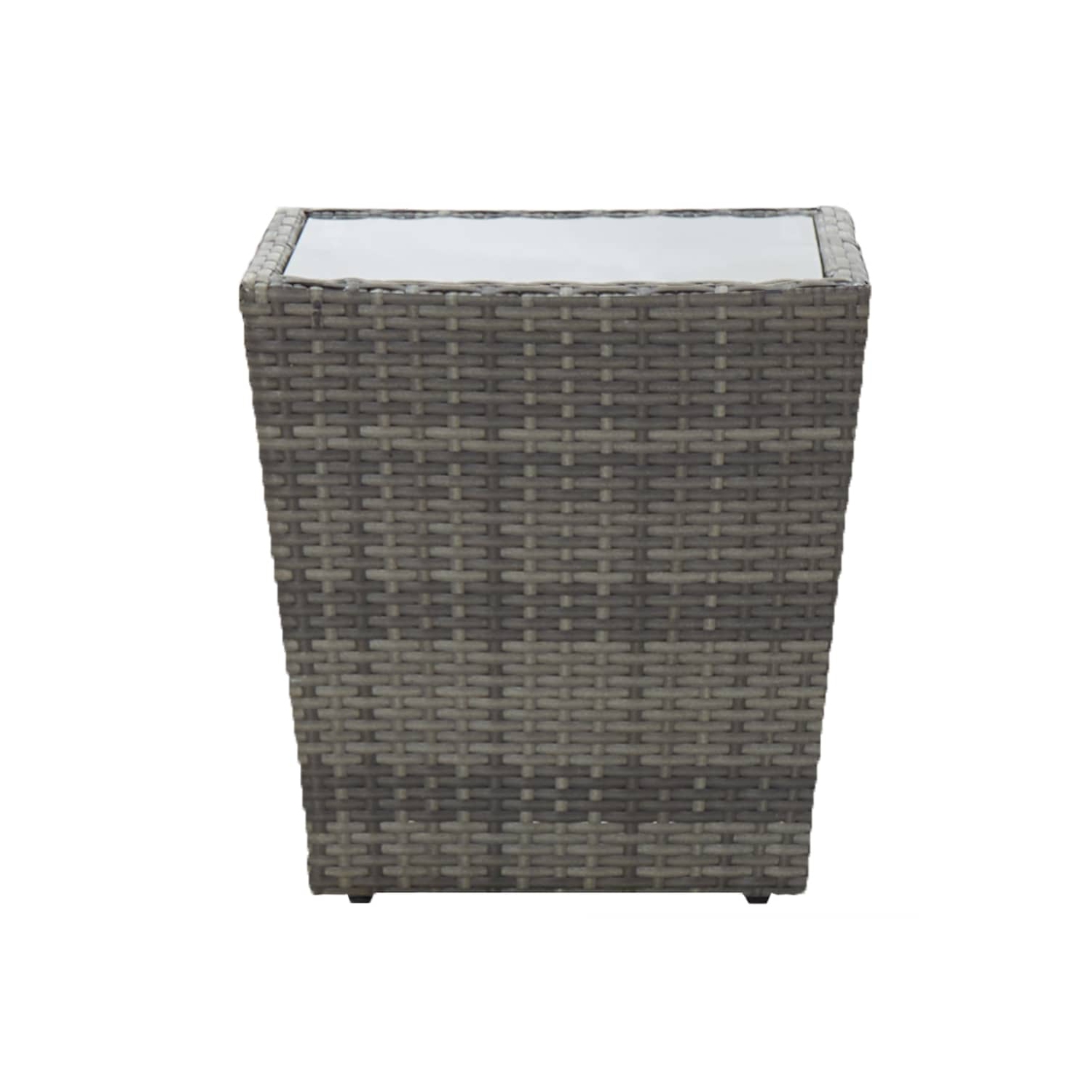 vidaXL 3 Piece Bistro Set Poly Rattan and Tempered Glass Grey