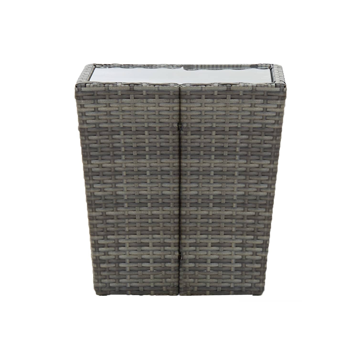 vidaXL 3 Piece Bistro Set Poly Rattan and Tempered Glass Grey