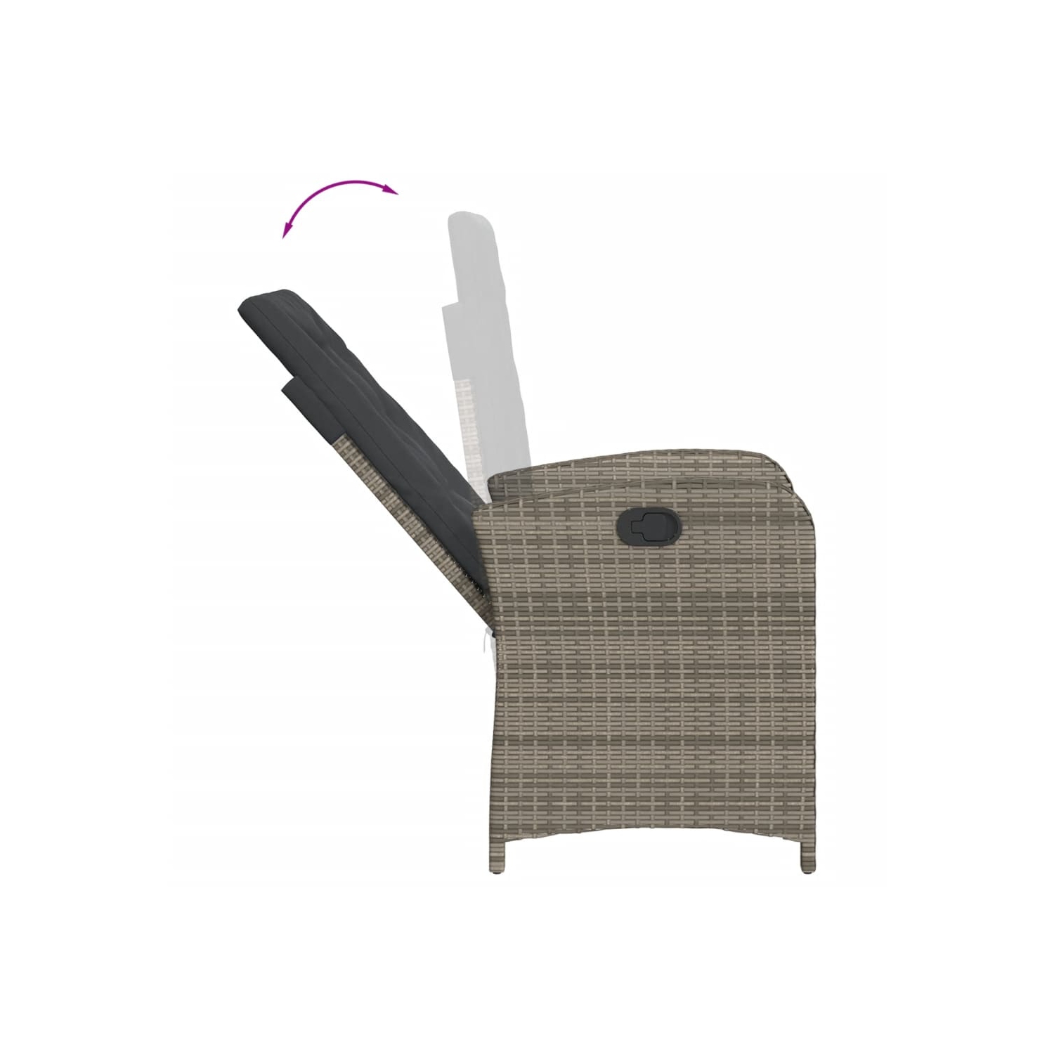 Ensemble bistro de 3 pièces avec coussins en rotin de polyester gris vidaXL