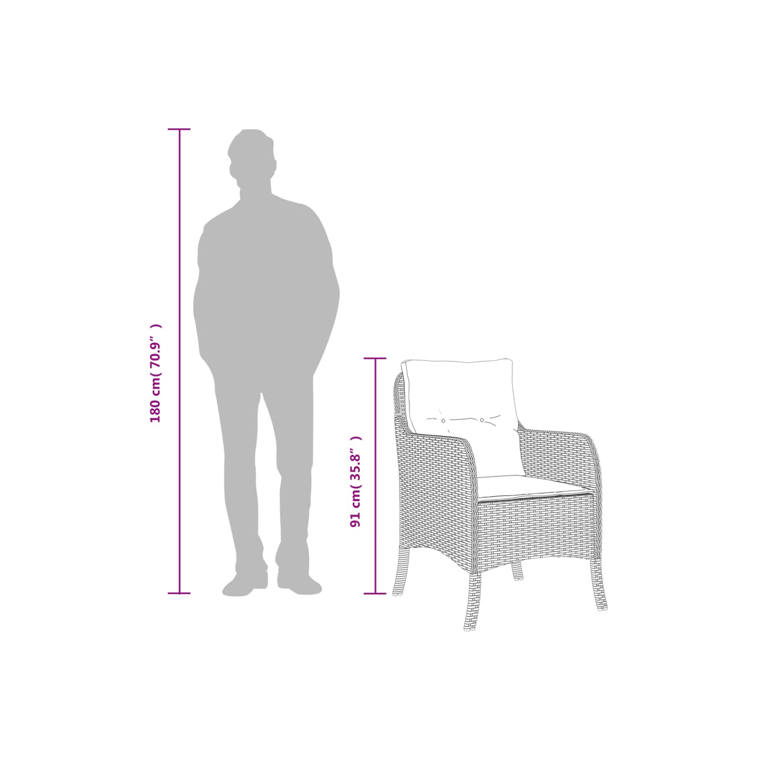 vidaXL 5 Piece Garden Dining Set with Cushions Grey Poly Rattan