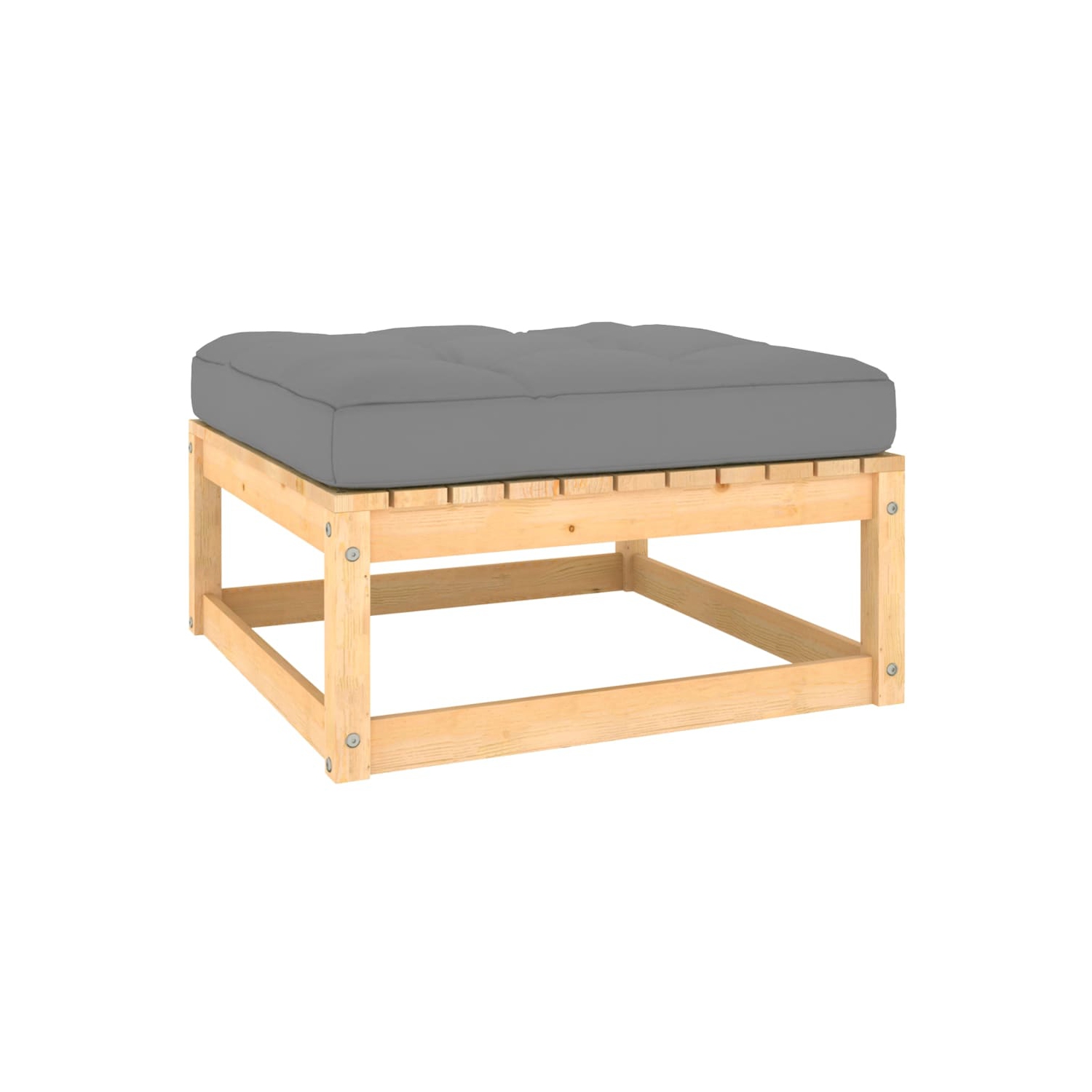 Ensemble de salon de jardin de 3 pièces avec coussins, pin massif