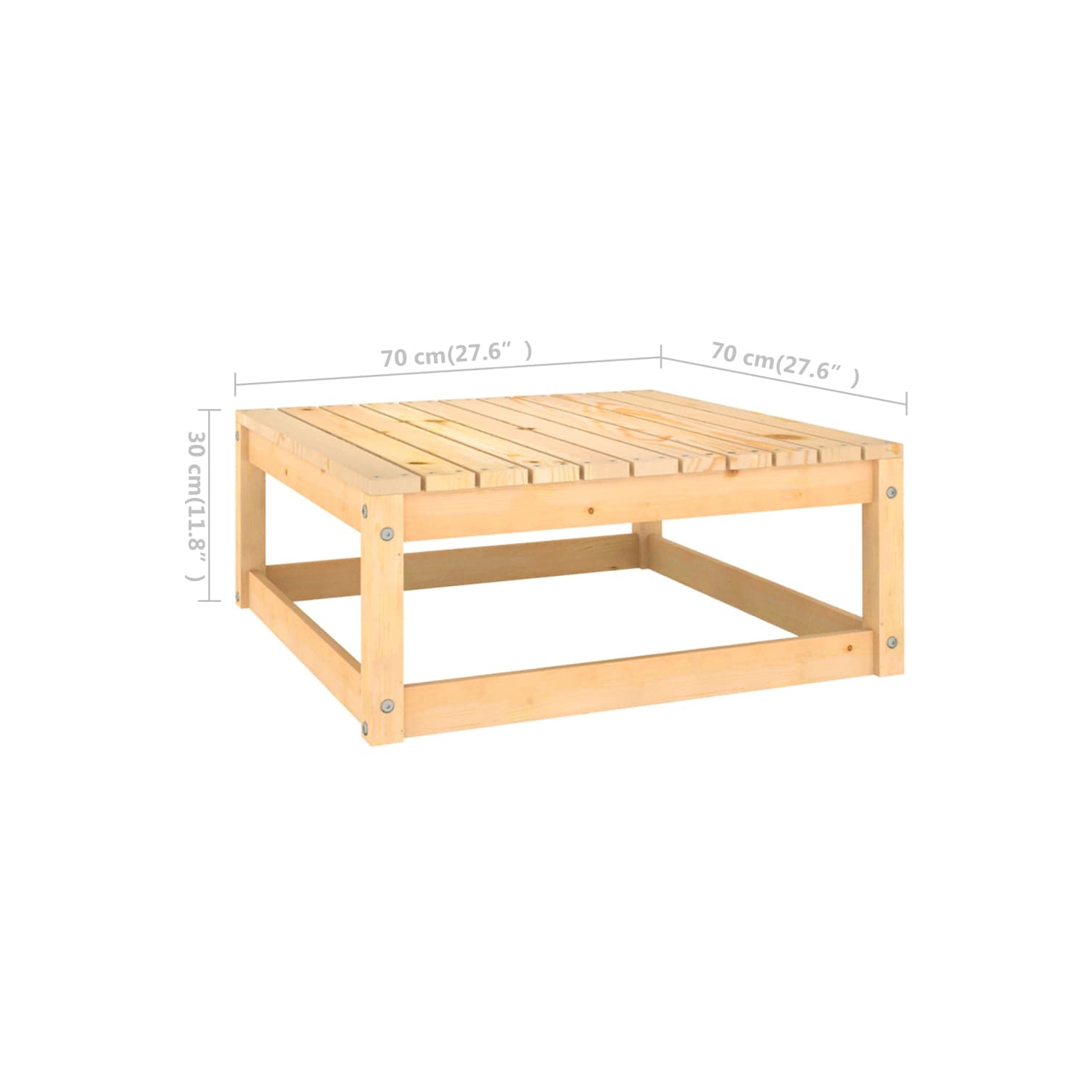 Ensemble de salon de jardin de 3 pièces avec coussins, pin massif