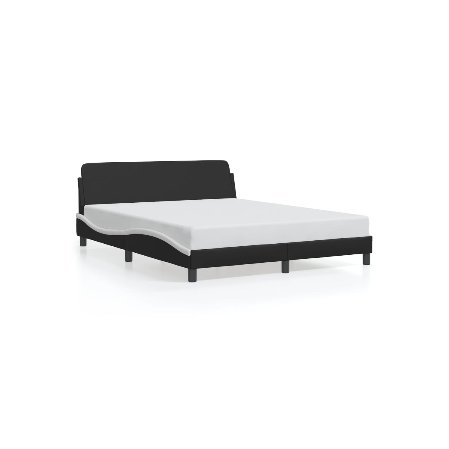 vidaXL Bed Frame "Dover" Black and White 152x203 cm Faux Leather