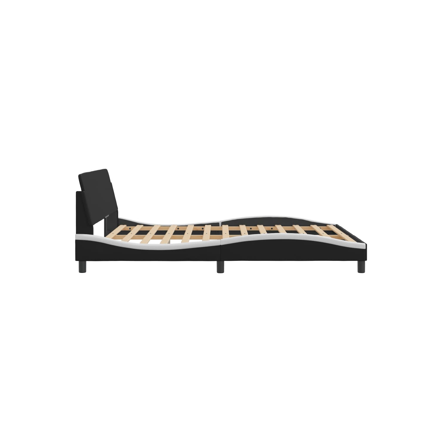 vidaXL Bed Frame "Dover" Black and White 152x203 cm Faux Leather