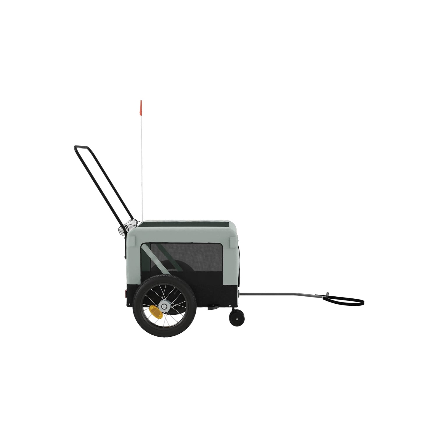 vidaXL Pet Bike Trailer Grey and Black Oxford Fabric and Iron